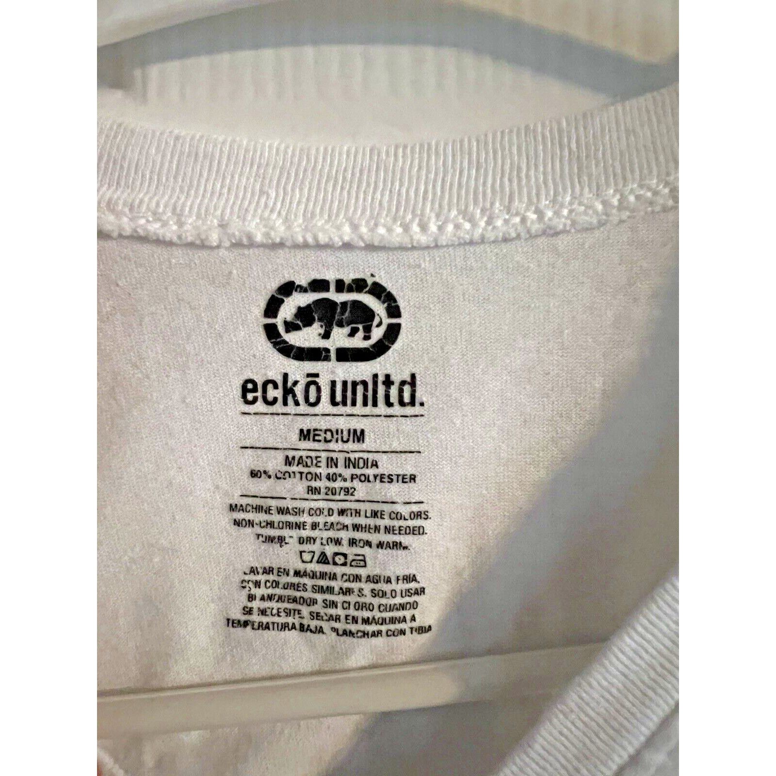 Ecko Unltd. Ecko Unltd V-Neck Mens T-Shirt White Size M Unlimited Shirt Size US M / EU 48-50 / 2 - 2 Thumbnail