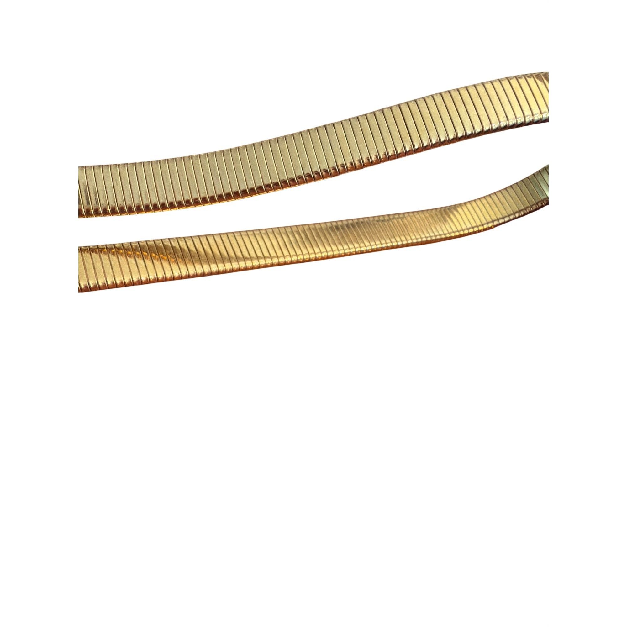 Other Vintage Gold Tone Metal Stretch Belt Rectangular Textured Bu Size ONE SIZE - 4 Thumbnail