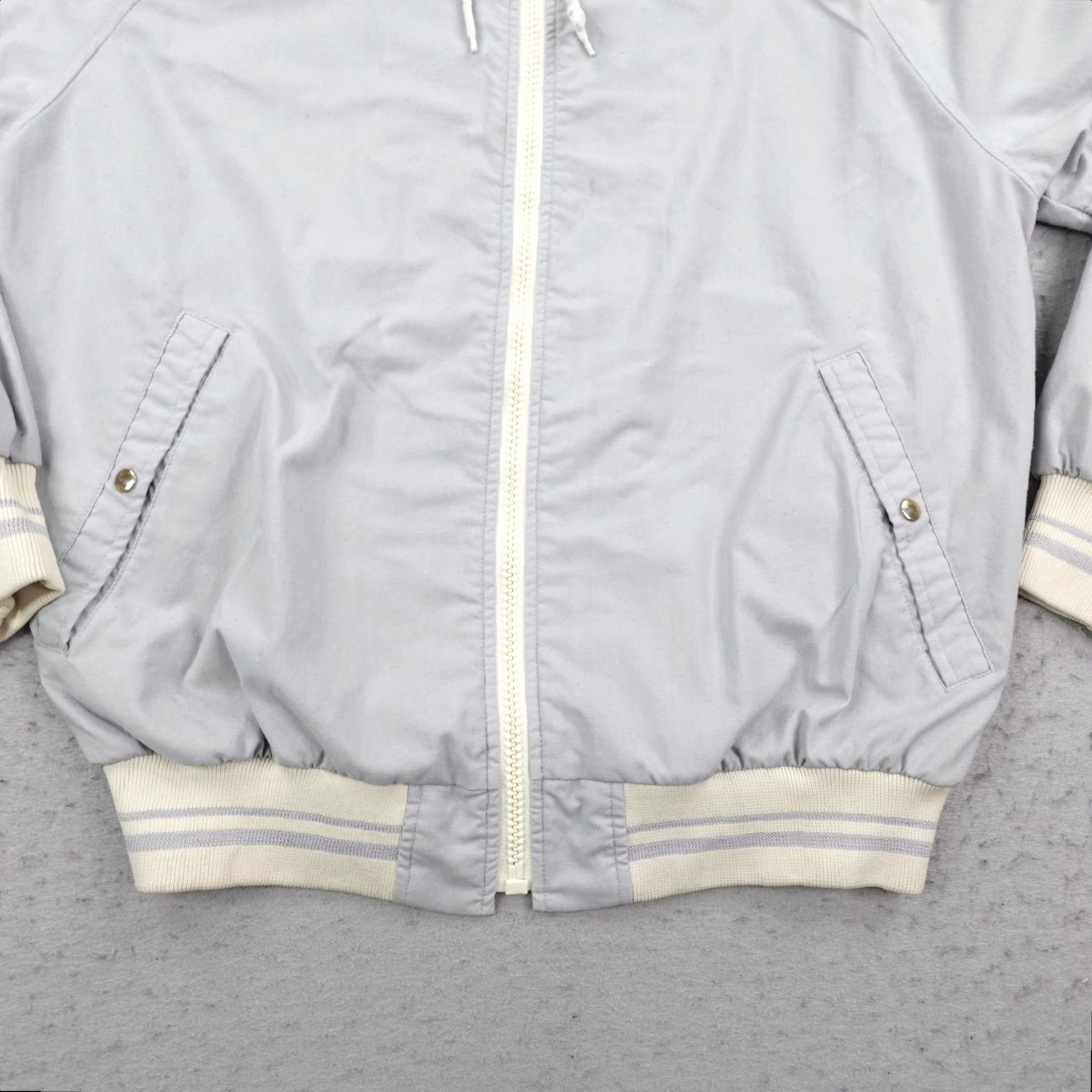 Vintage VINTAGE Mighty Mac Jacket Mens 40 Gray Hooded Windbreaker Bomber Coat Zip Up 80s Size US XXS / EU 40 - 3 Thumbnail