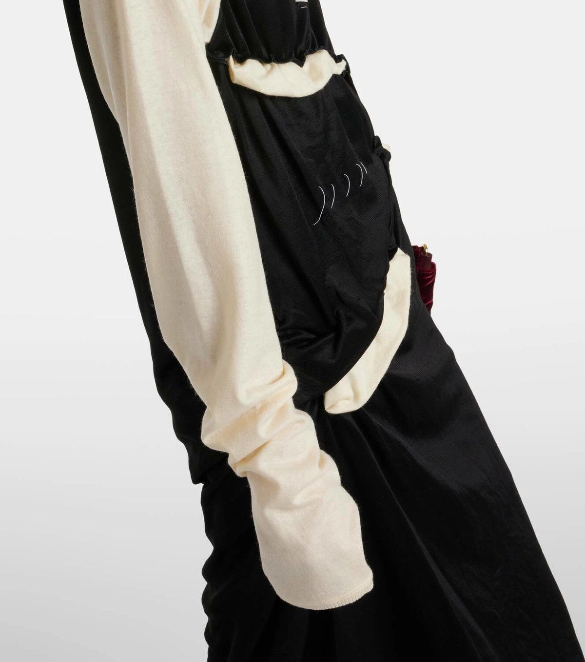 Maison Margiela o1y0625 Midi Dress in Black/Off-White Size XS / US 0-2 / IT 36-38 - 4 Thumbnail