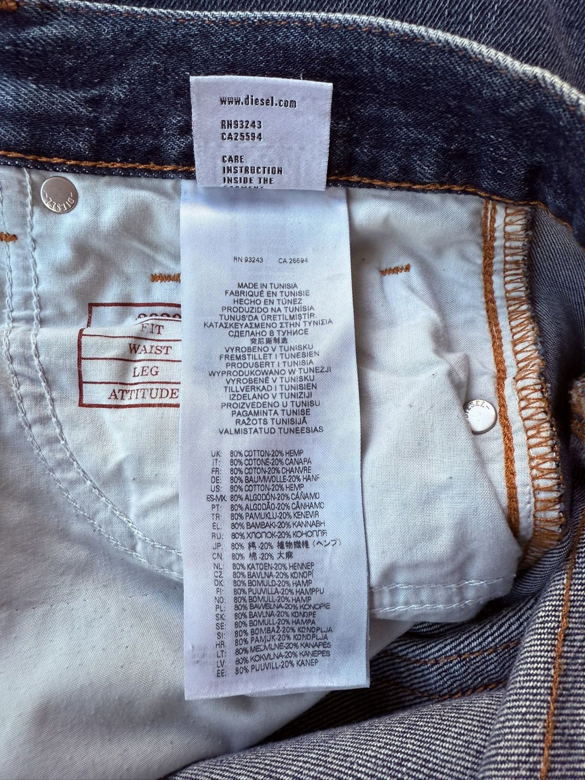 Diesel Diesel Straight Leg Denim W32 Size US 32 / EU 48 - 9 Thumbnail