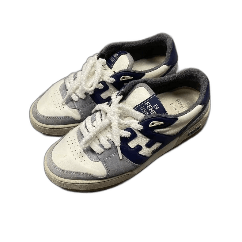 Fendi Fendi's latest Match white-gray color-blocked logo sneakers Size US 5 / EU 37 - 1 Thumbnail