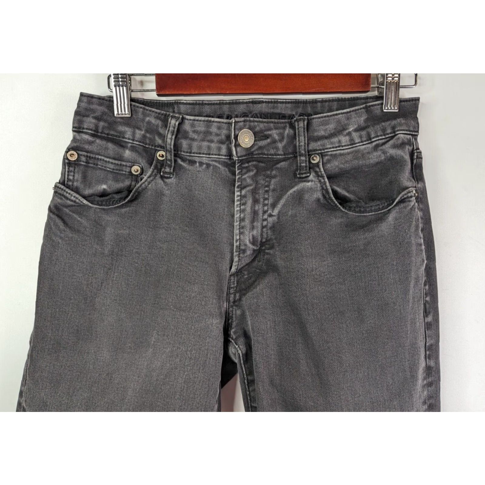 American Eagle Outfitters American Eagle Outfitters Slim Straight Jeans Men Black 30x34 Next Flex 4 Denim Pockets 5-Pocket Design Regular Inseam 34" USA Color Black Size US 30 / EU 46 - 2 Thumbnail