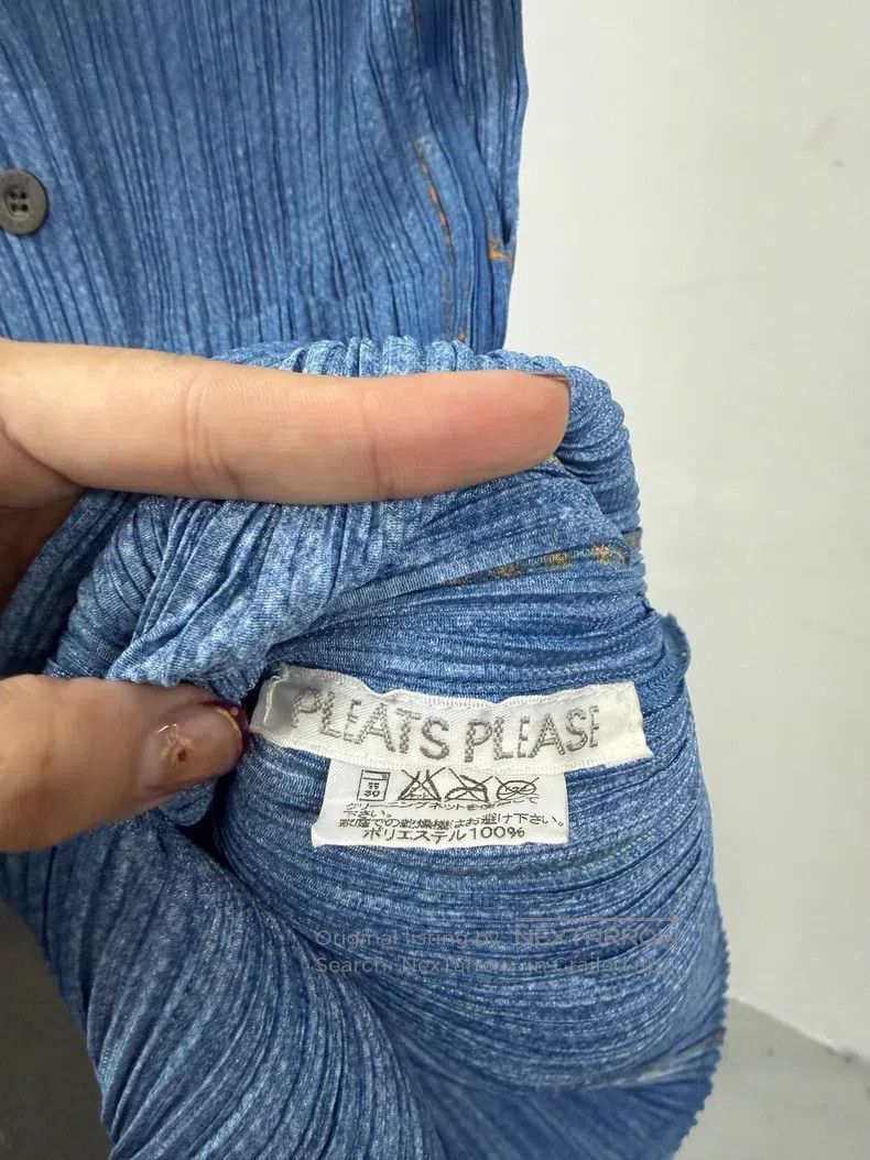 Issey Miyake Issey Miyake Star Denim Pleated Top Size XL / US 12-14 / IT 48-50 - 4 Thumbnail