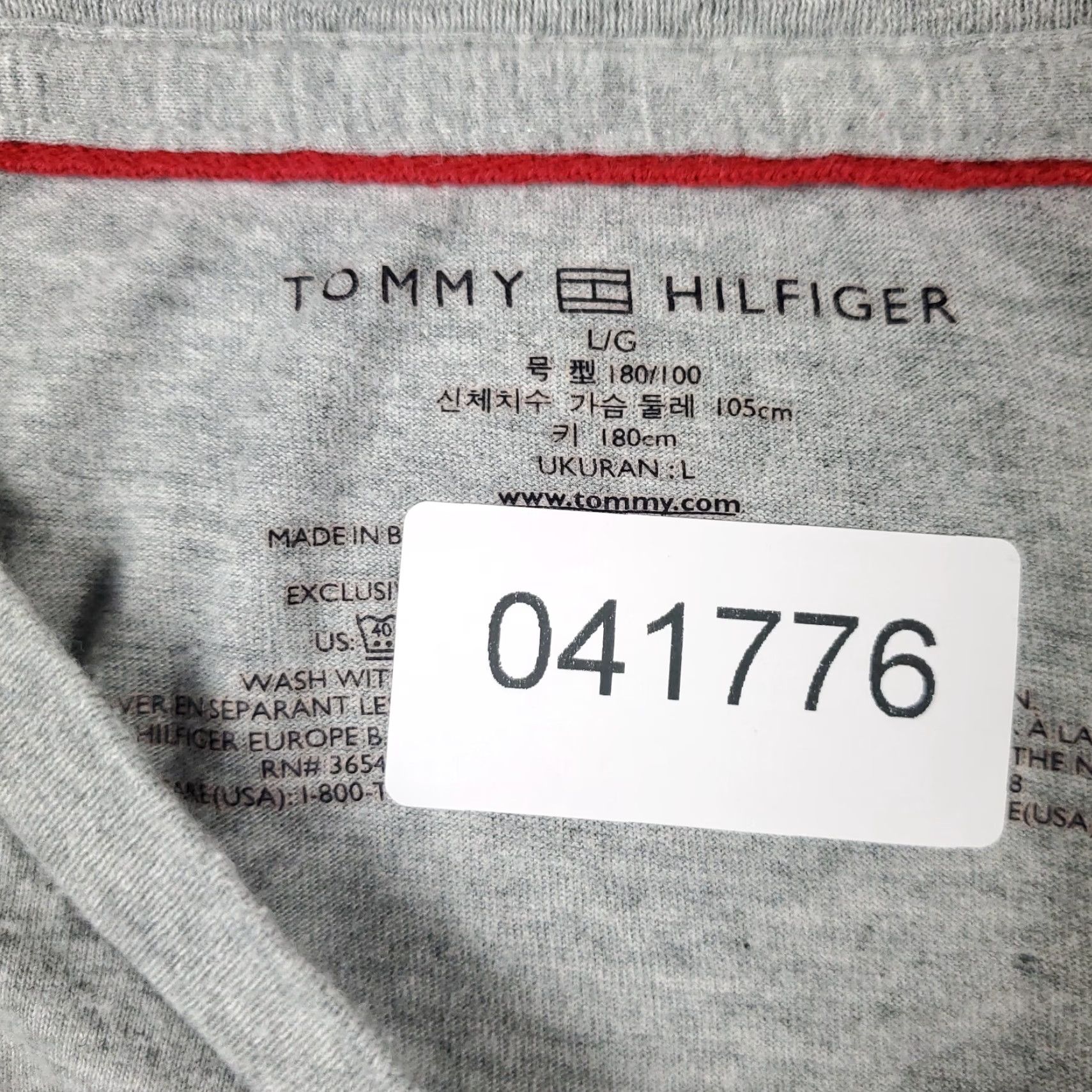 Tommy Hilfiger Tommy Hilfiger Gray T-Shirt Mens Large Casual Short Sleeve Cotton Regular Fit Classic Sports Size US L / EU 52-54 / 3 - 6 Thumbnail