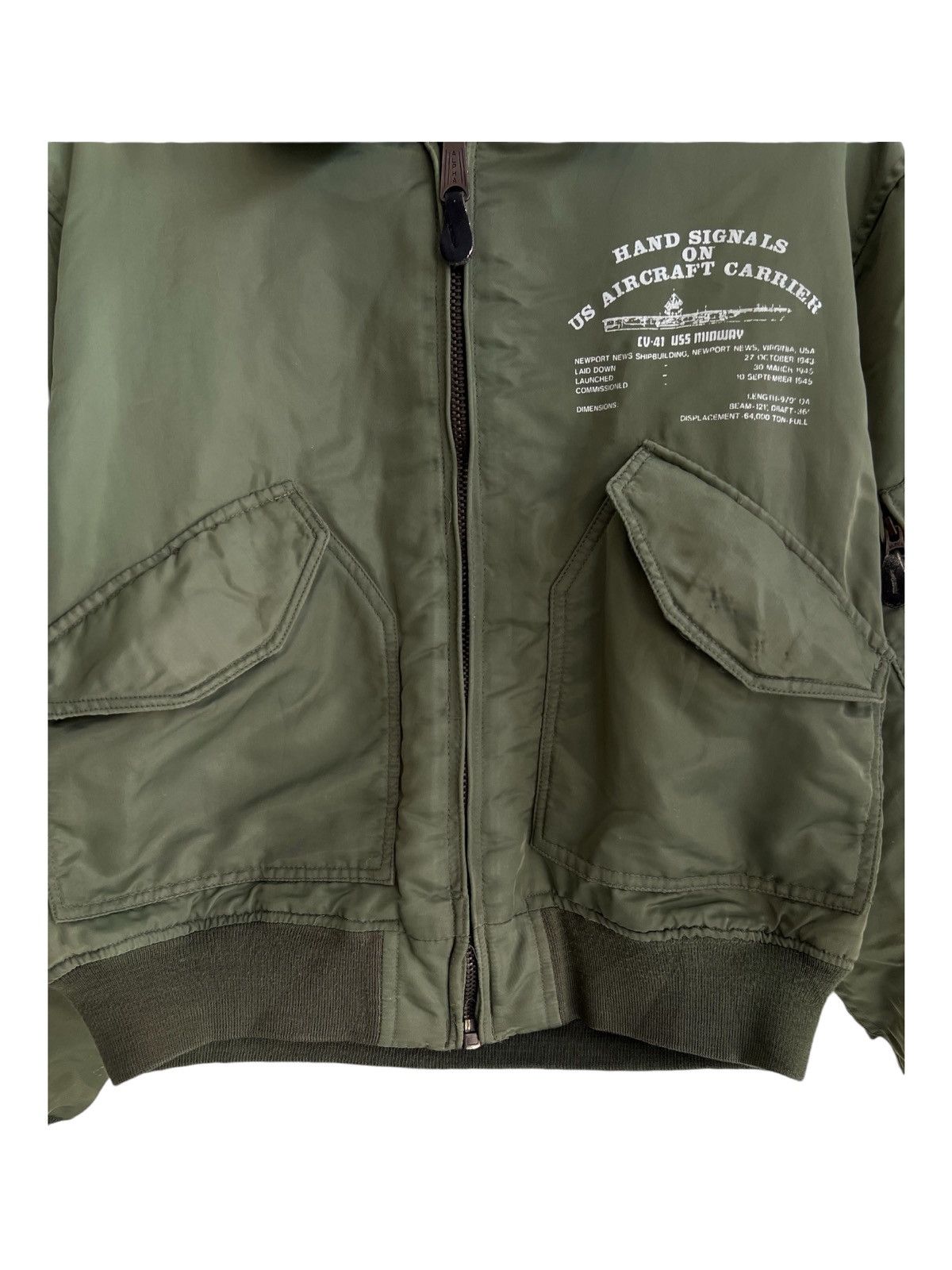 Alpha Industries × Vintage Vintage Alpha Hand Signal US Aircraft Carrier CWU 45 Bomber Size US M / EU 48-50 / 2 - 6 Thumbnail
