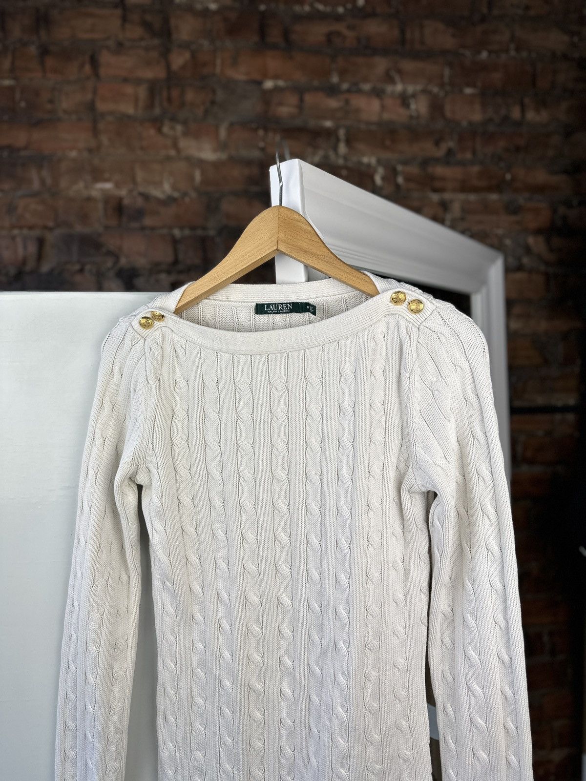 Polo Ralph Lauren × RRL Ralph Lauren Women’s Knitt Sweater Polo Ralph Lauren White Size: M Size M / US 6-8 / IT 42-44 - 2 Thumbnail