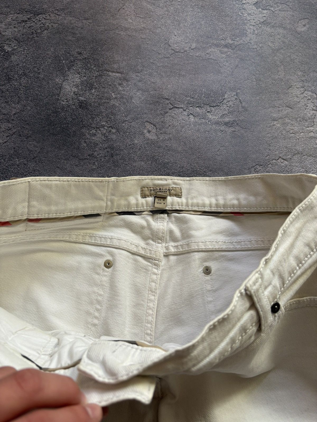 Burberry Vintage Burberry London Nova Check Luxury White Jeans Size 28" / US 6 / IT 42 - 11 Thumbnail