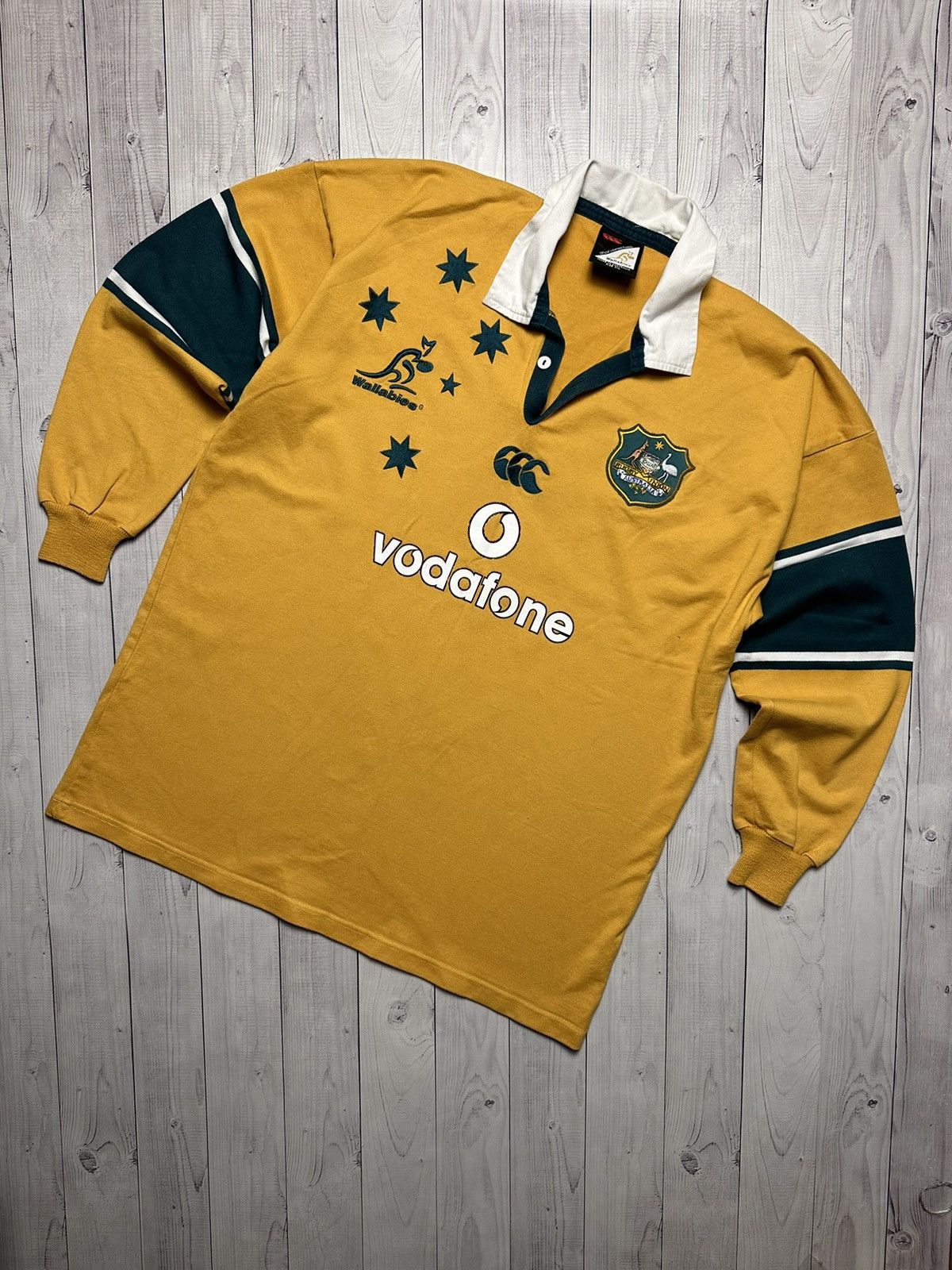 image of Canterbury Of New Zealand x England Rugby League Vintage Australia Rugby Jersey Vodafone Canterbury