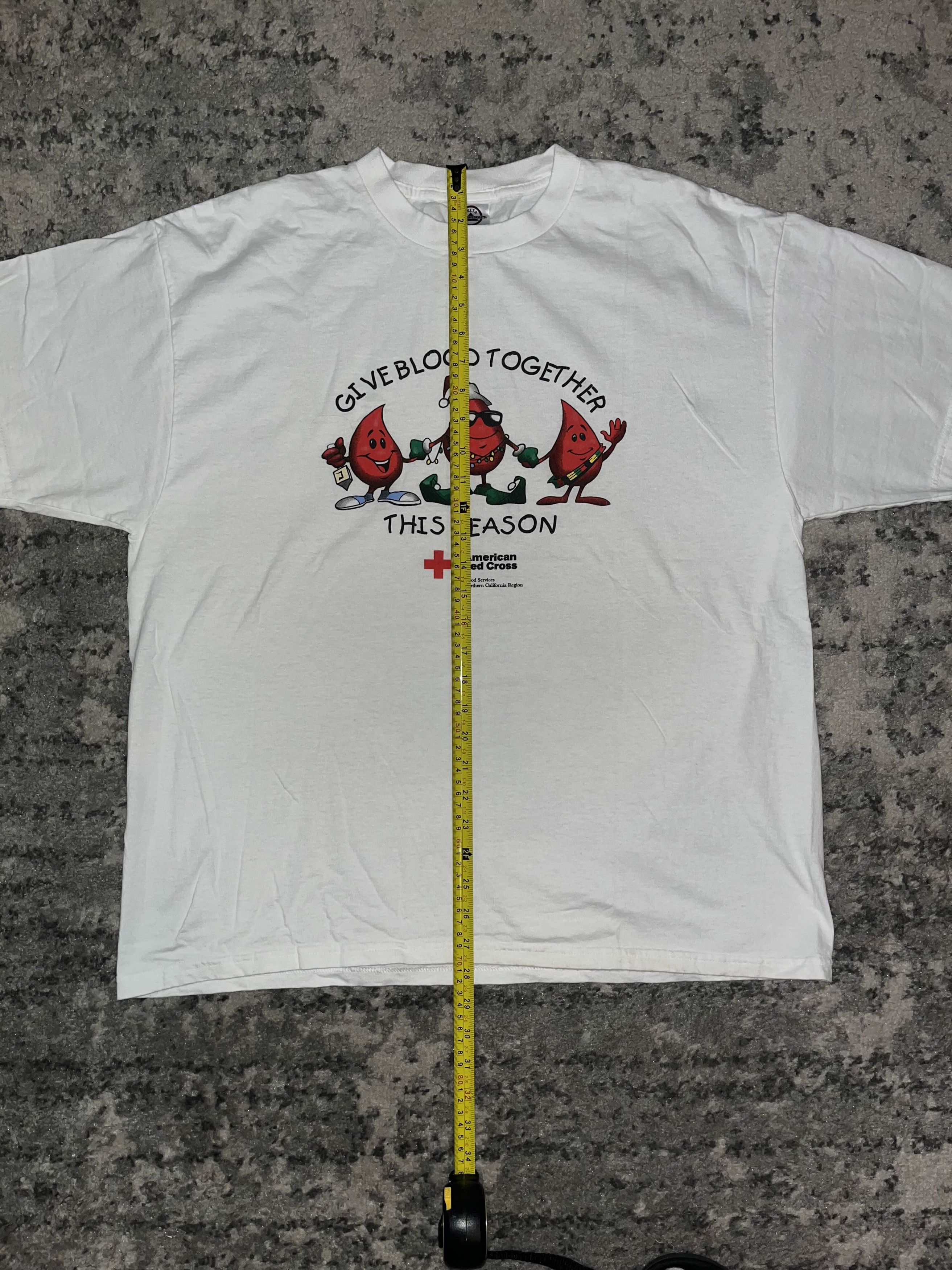 Vintage Vintage 90s Give Blood Together Red Cross Shirt Size US XL / EU 56 / 4 - 4 Thumbnail