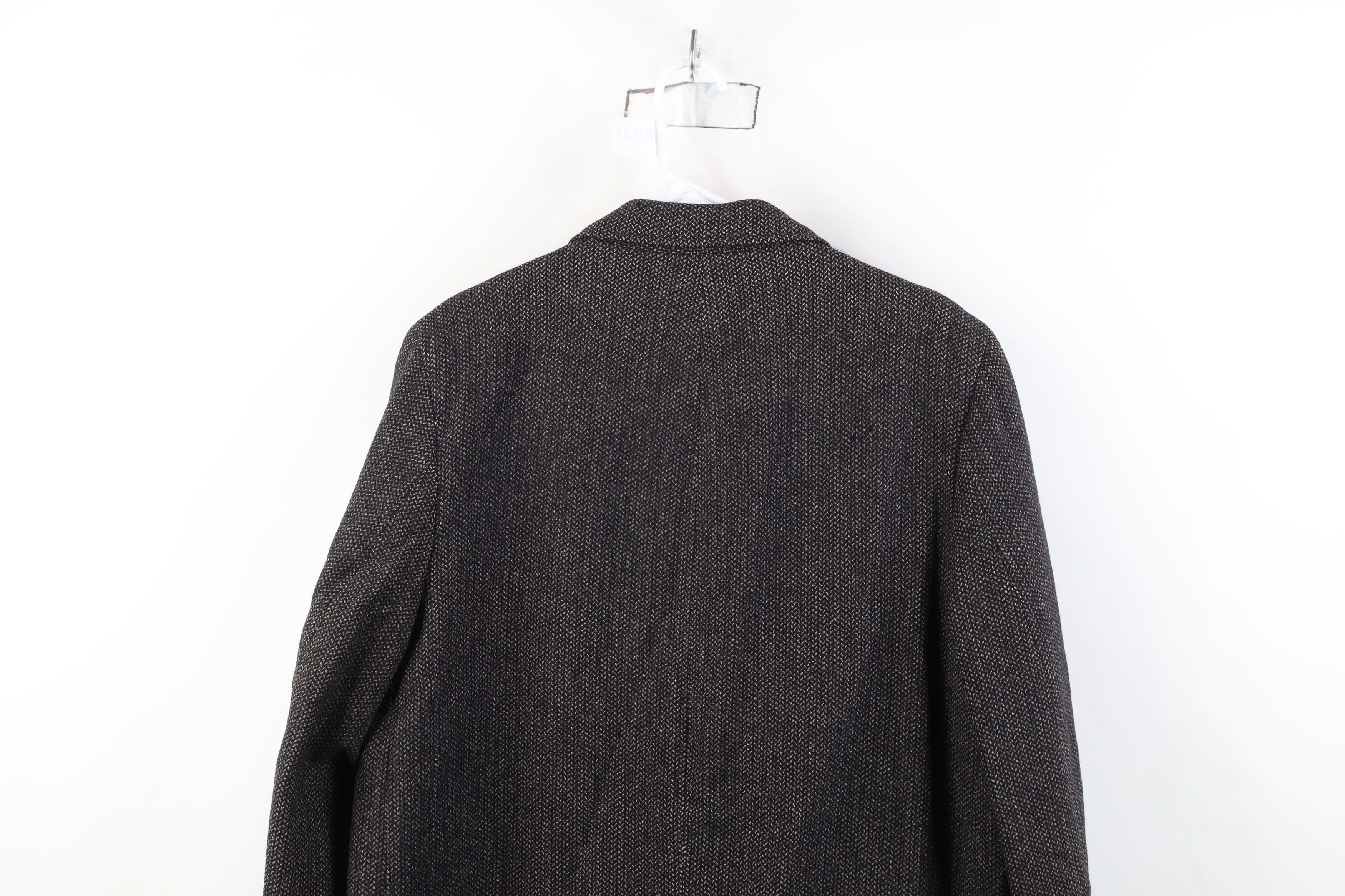 Vintage Vintage 50s Rockabilly Herringbone Bespoke Overcoat Jacket Size US XXL / EU 58 / 5 - 17 Thumbnail
