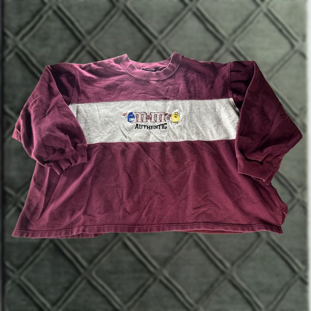 Logo 7 M&M's Embroidered Classic Logo Patch Brown Sweater Womens XL Maroon Crewneck Size XL / US 12-14 / IT 48-50 - 1 Thumbnail