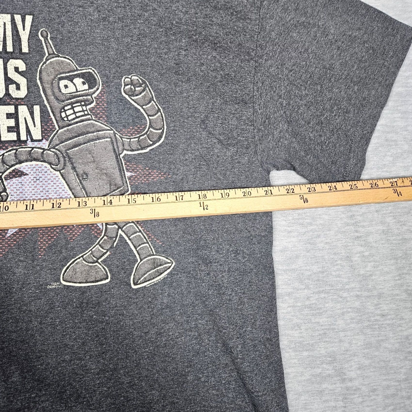 Vintage Vintage Futurama Bender T-Shirt Unisex Adults L Black Cotton Crew Neck Short Sleeve Logo Modern Graphic Shirt Mens Womens Size US L / EU 52-54 / 3 - 3 Thumbnail