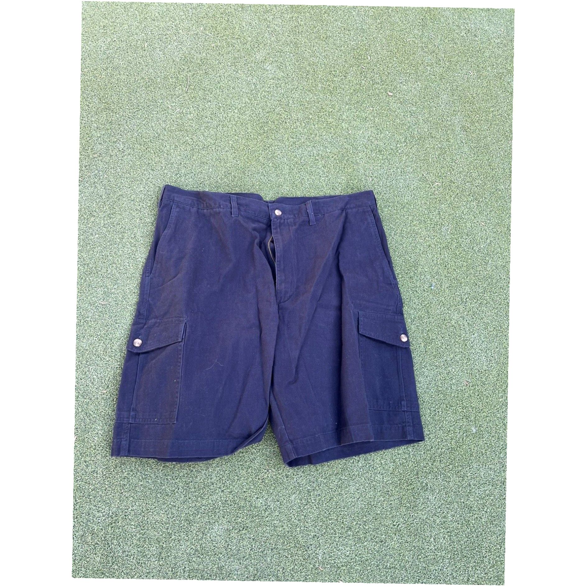 Savane Savane Men’s 40 Waist Blue Solid Cotton Flap Pockets Cargo Shorts Size US 40 / EU 56 - 1 Thumbnail