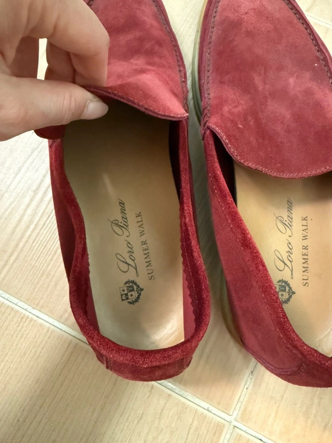Loro Piana Loro Piana Summer Walk Suede Loafers / Red / IT 41 Size US 8 / EU 41 - 4 Thumbnail