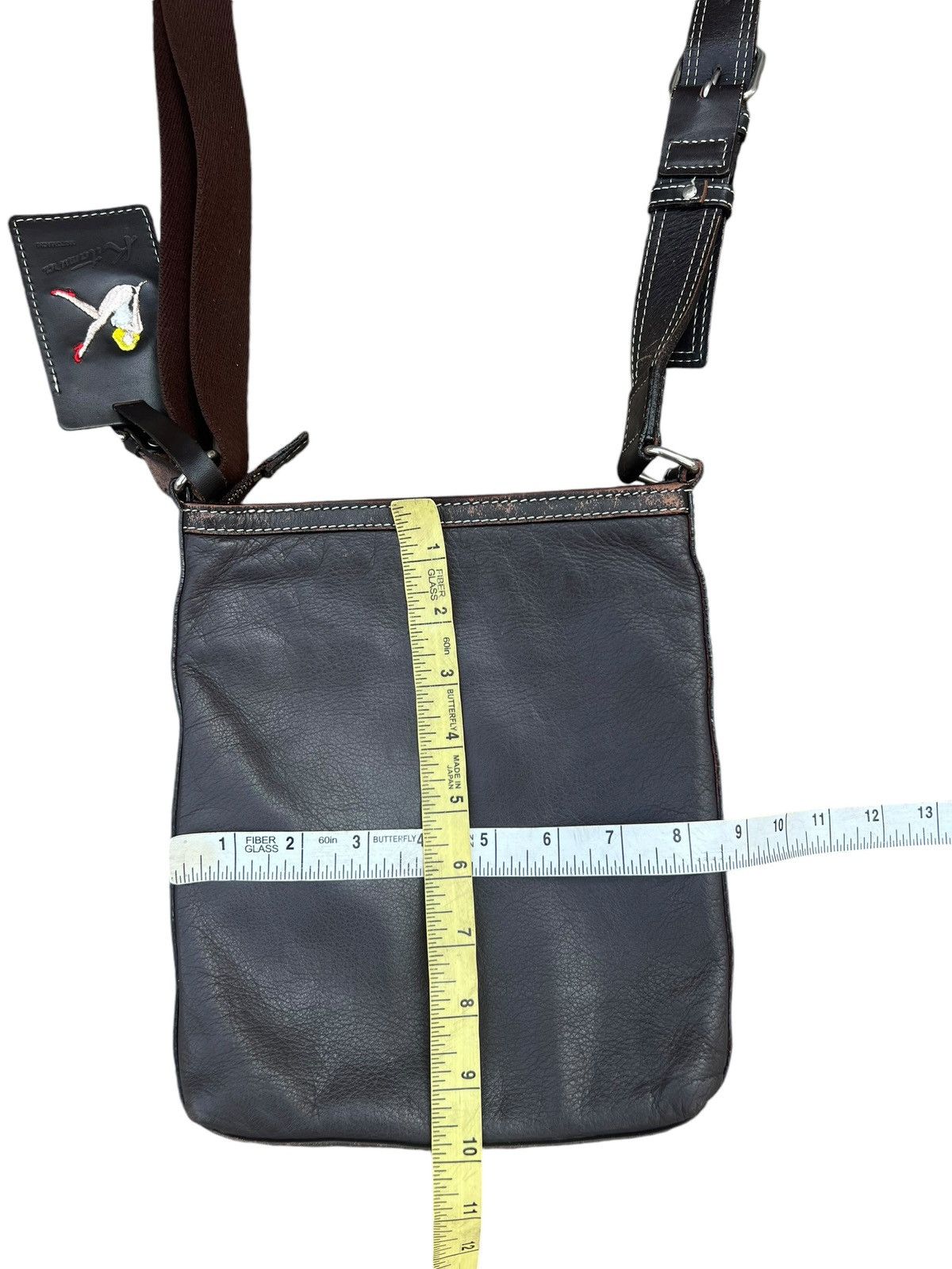 Leather Vintage Kitamura Japan Faded Patina Leather Sling Bag Size ONE SIZE - 25 Thumbnail
