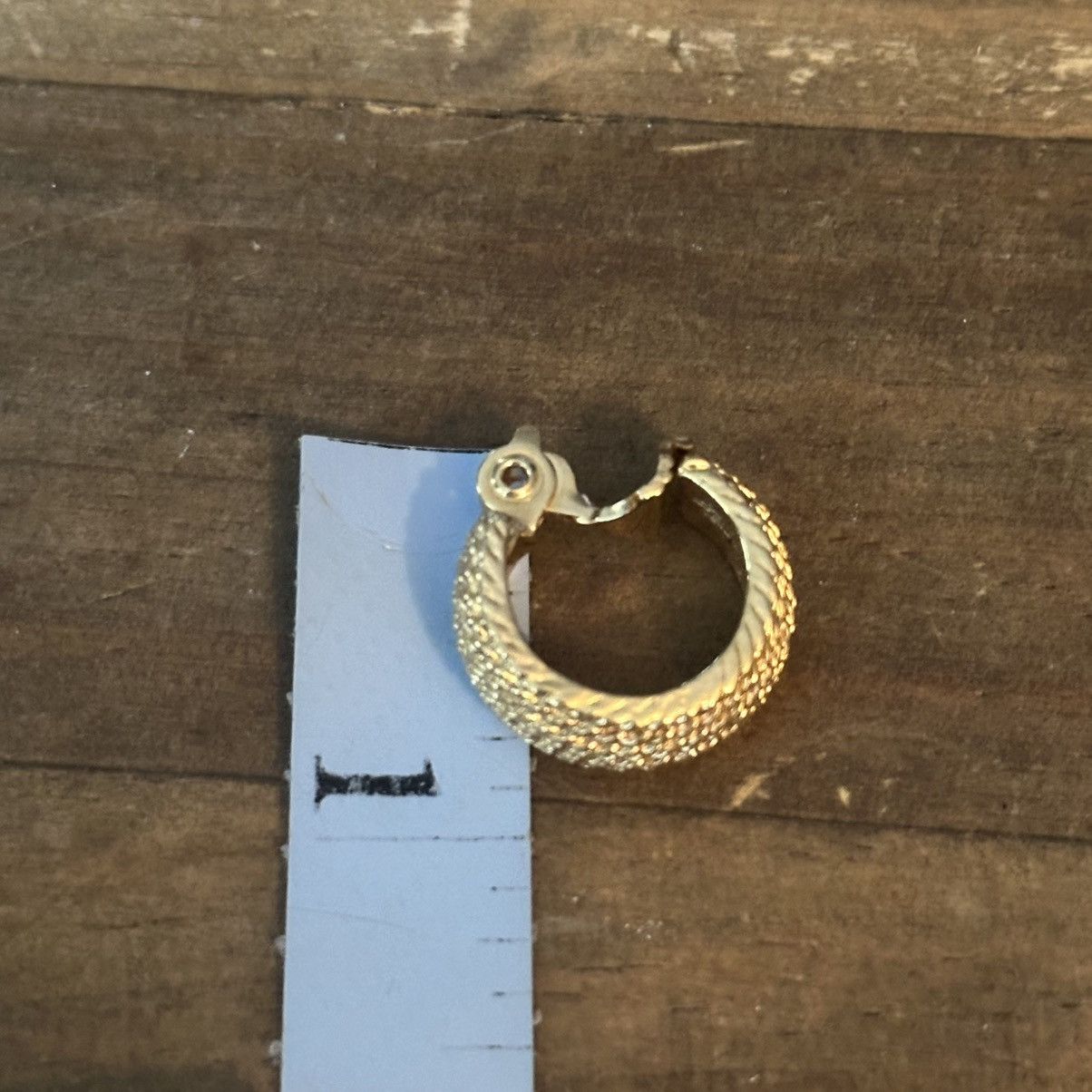 Monet Vintage Monet textured gold tone thick hoop clip on earrings Size ONE SIZE - 5 Thumbnail
