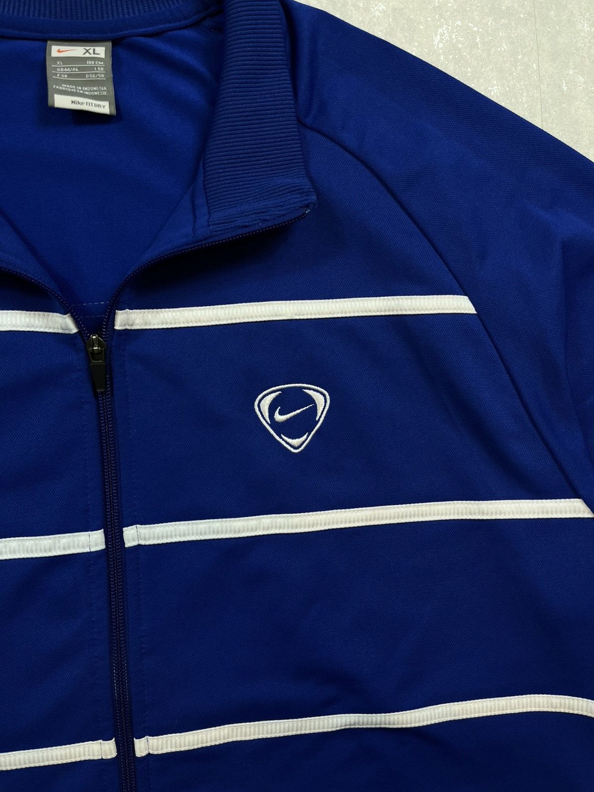 Nike × Vintage 90’s NIKE TEAM RETRO Y2K SWOOSH LOGO STRIPED TRACK JACKET Size US XL / EU 56 / 4 - 2 Thumbnail