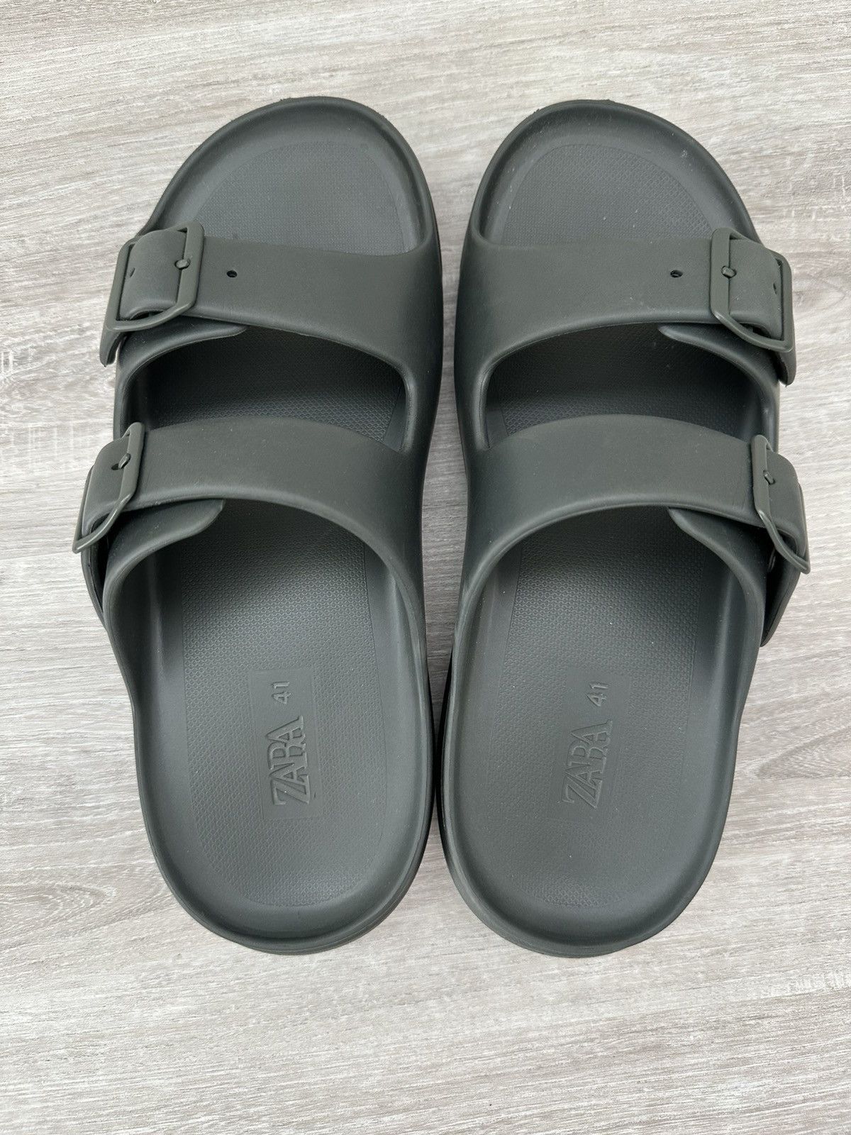 Zara Dark green sandals Size US 10 / IT 40 - 1 Thumbnail