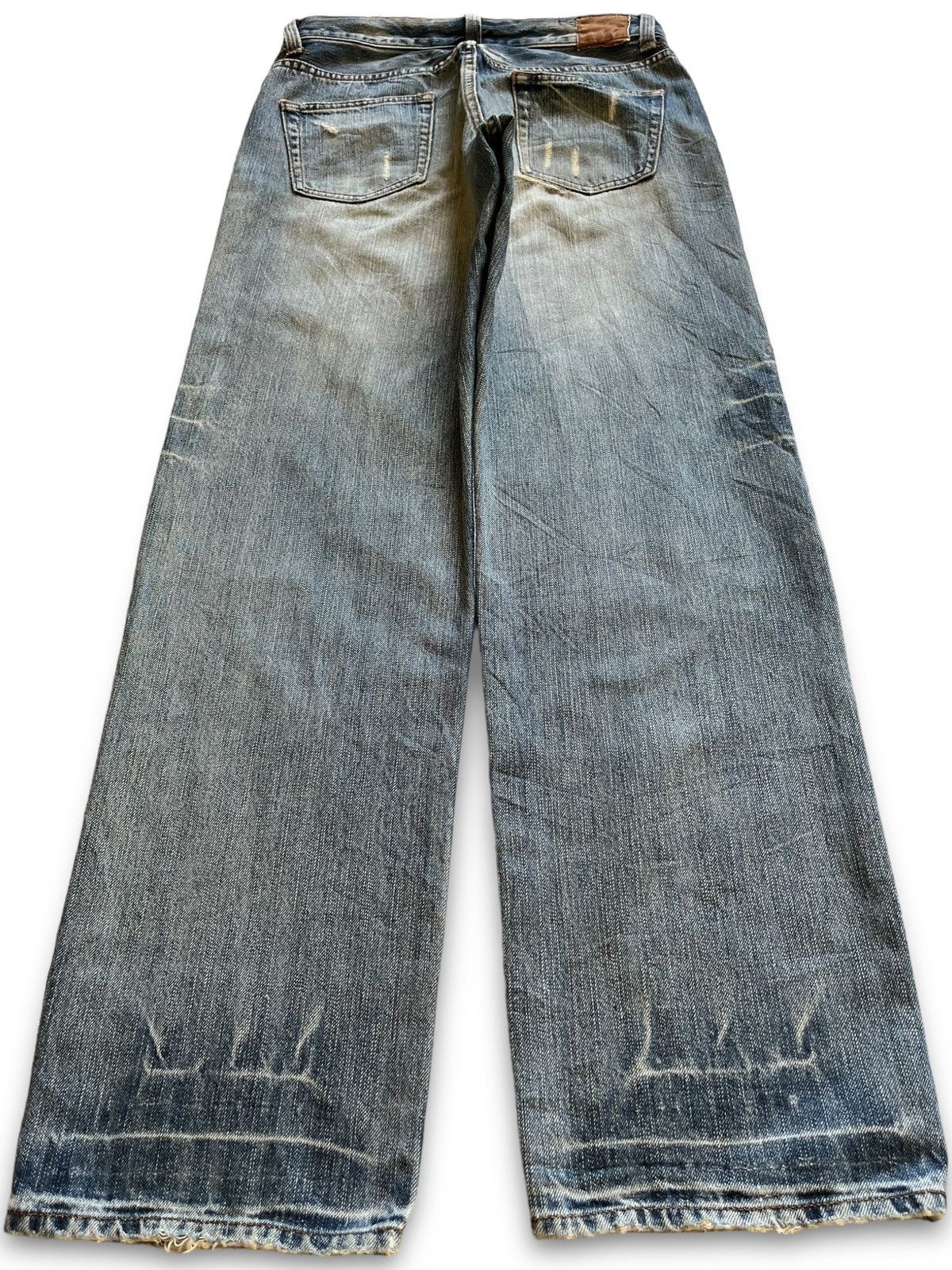 Japanese Brand Vintage Japanese Brand Faded Wash Distressed Loose Jeans Size US 30 / EU 46 - 2 Thumbnail