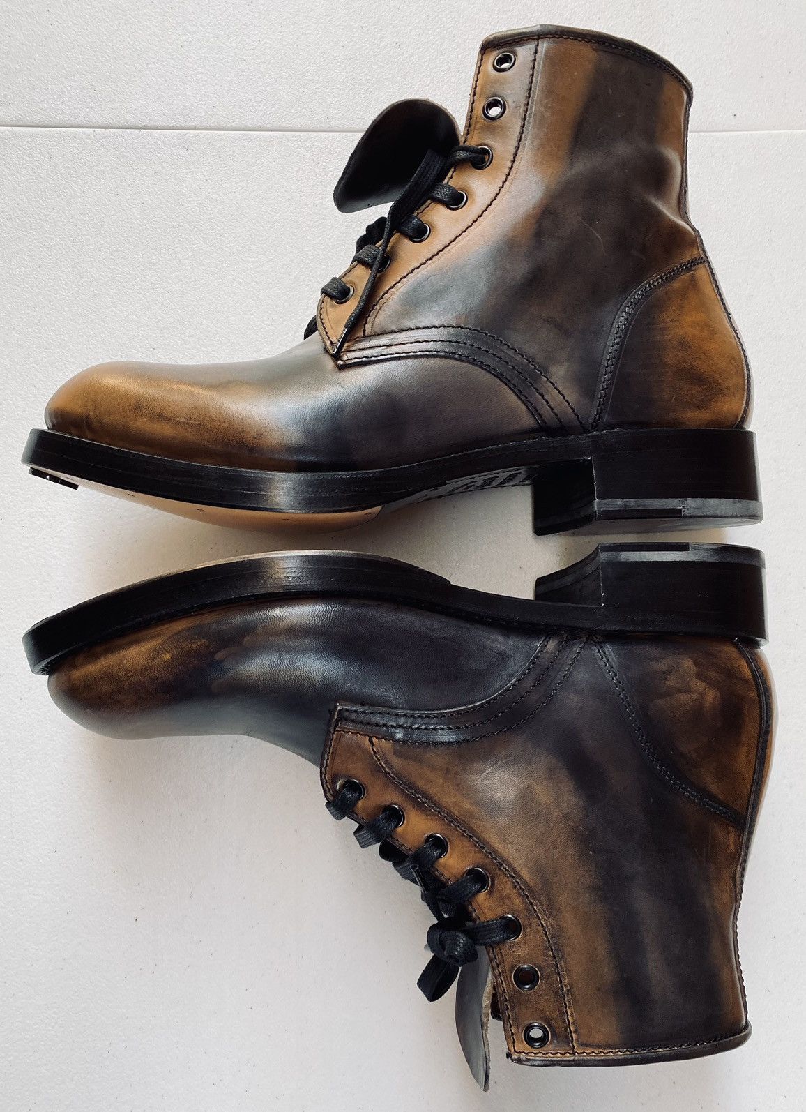 Dsquared2 Dsquared2 🇮🇹 marbled Brown calf Goodyear ankle boots 12 NEW Size US 12 / EU 45 - 5 Thumbnail