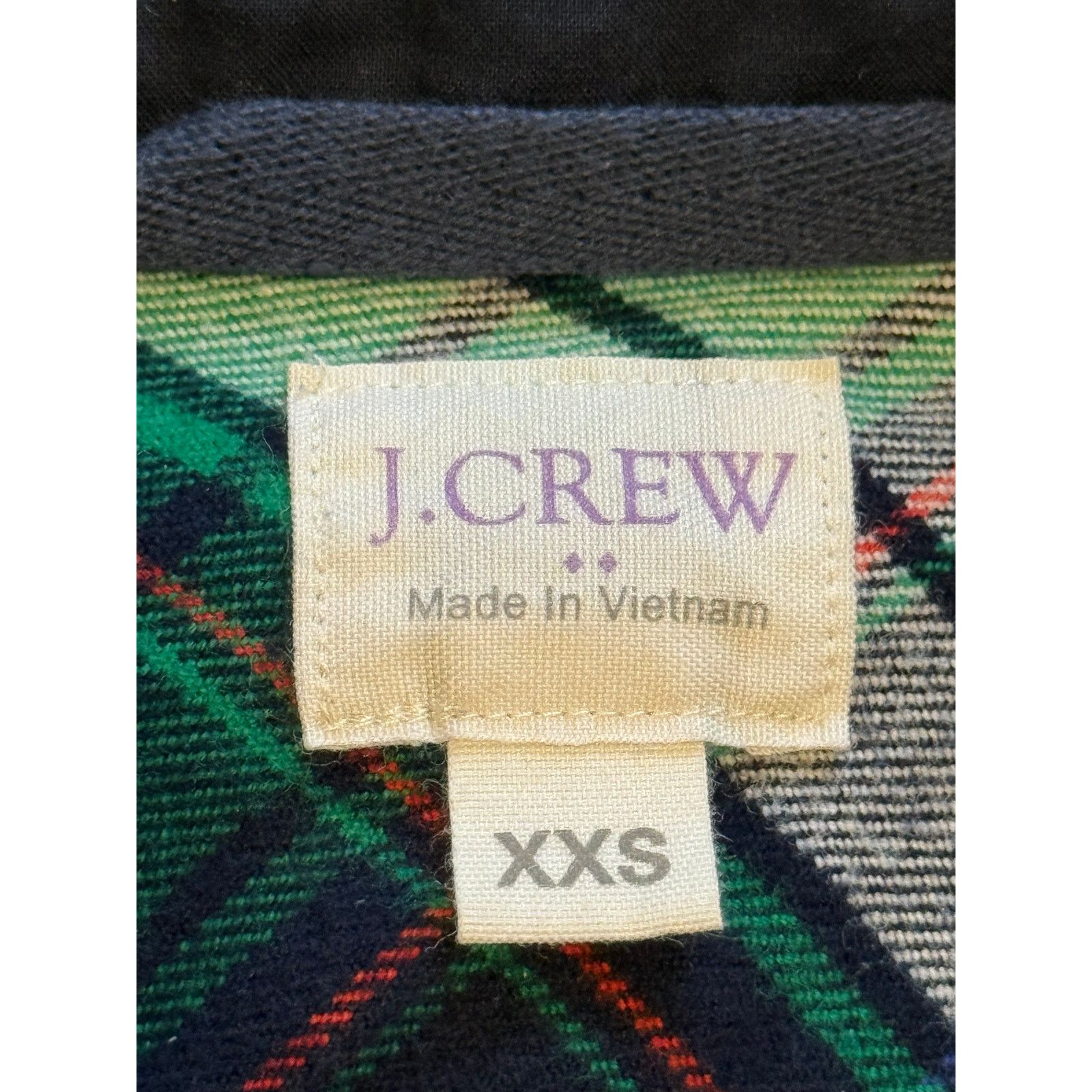 J.Crew J.Crew Top Women XX Small Green Blue Buffalo Plaid Cotton Size XXS / US 00 / IT 34 - 5 Thumbnail