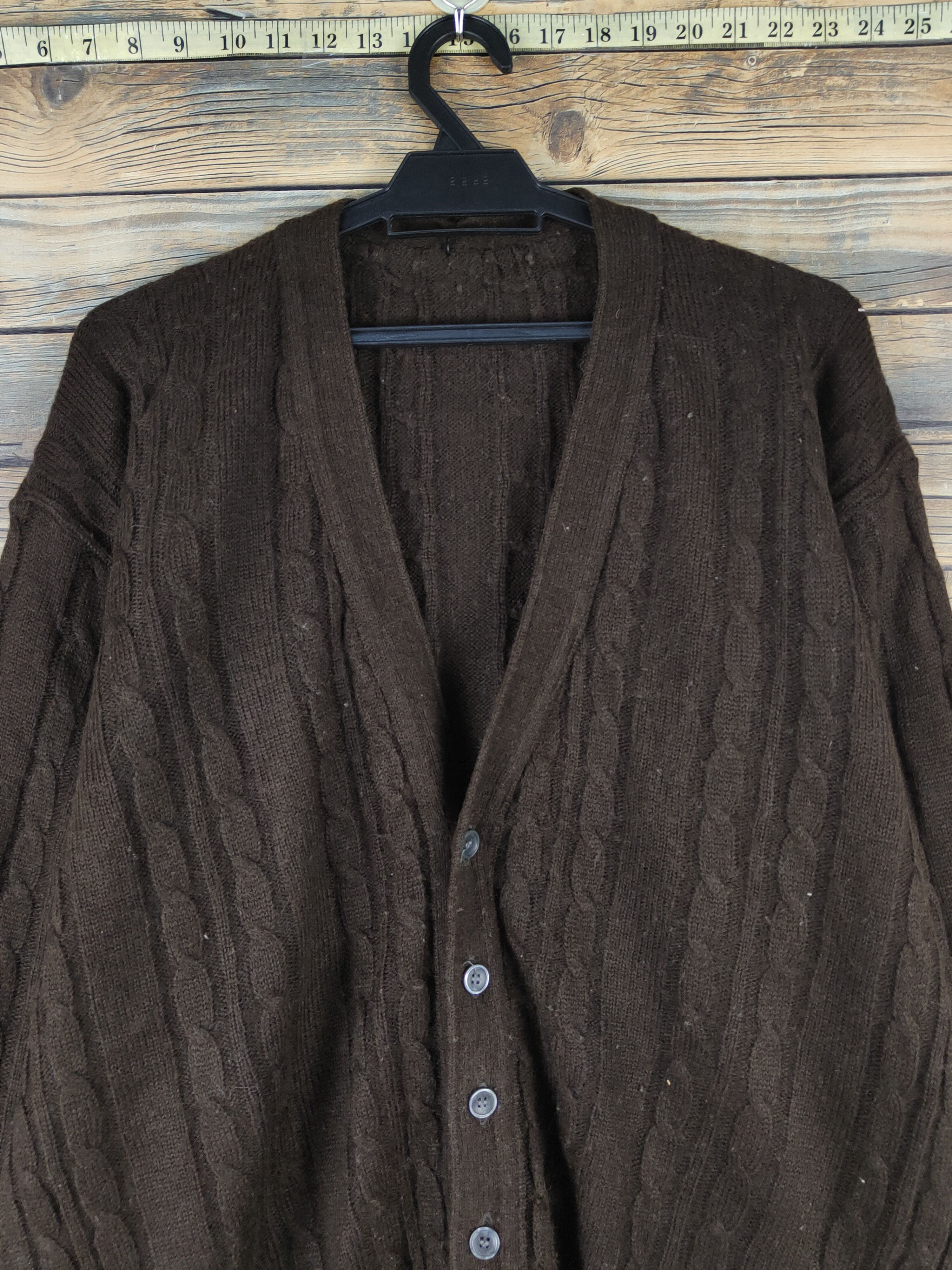 Vintage Japanese Brand Dark Brown knitwear Cardigan #W1352 Size US L / EU 52-54 / 3 - 2 Thumbnail