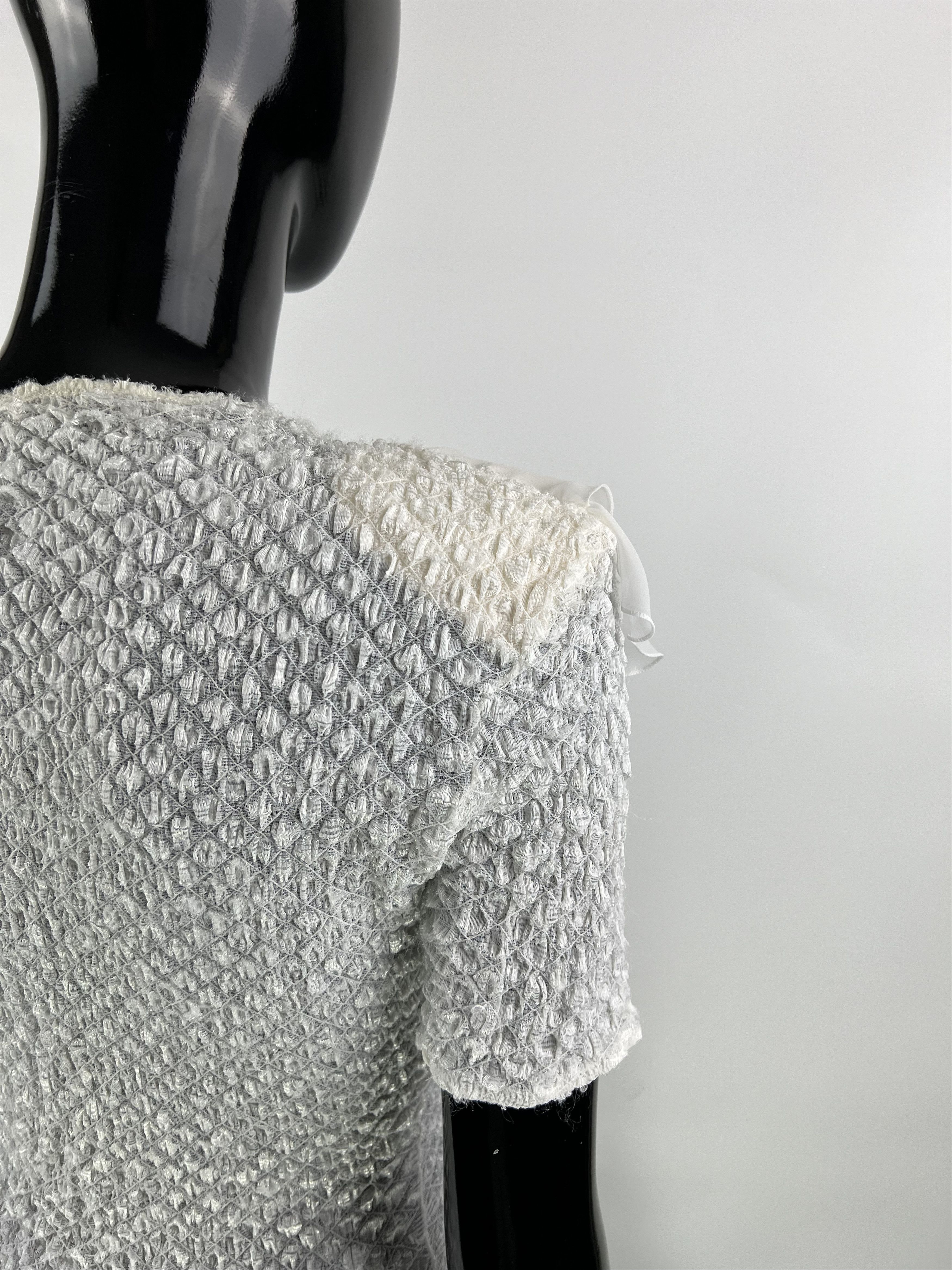 Designer × Vintage Georges Barhel Rufled Rhinestones Short Sleeve Bodysuit S/M Size M / US 6-8 / IT 42-44 - 8 Thumbnail