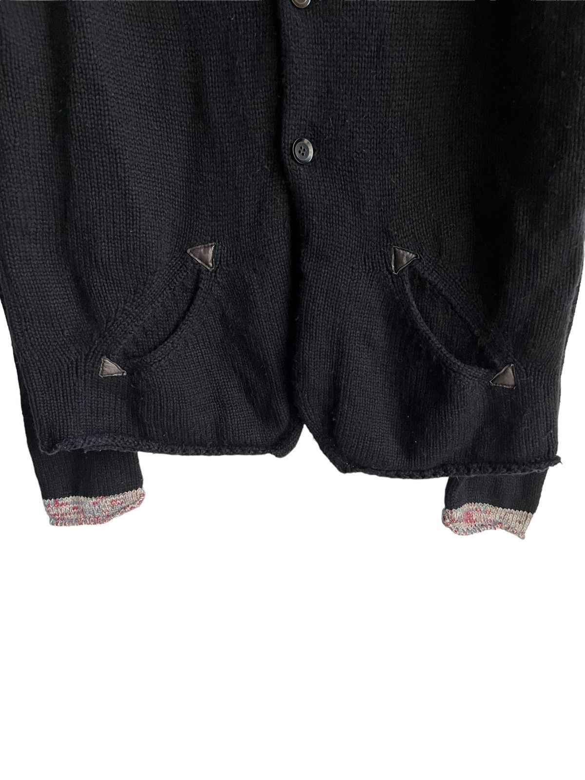 Yohji Yamamoto Yohji Yamamoto Hybrid Knitted Leather Button Oversize Jacket Size US XL / EU 56 / 4 - 4 Thumbnail