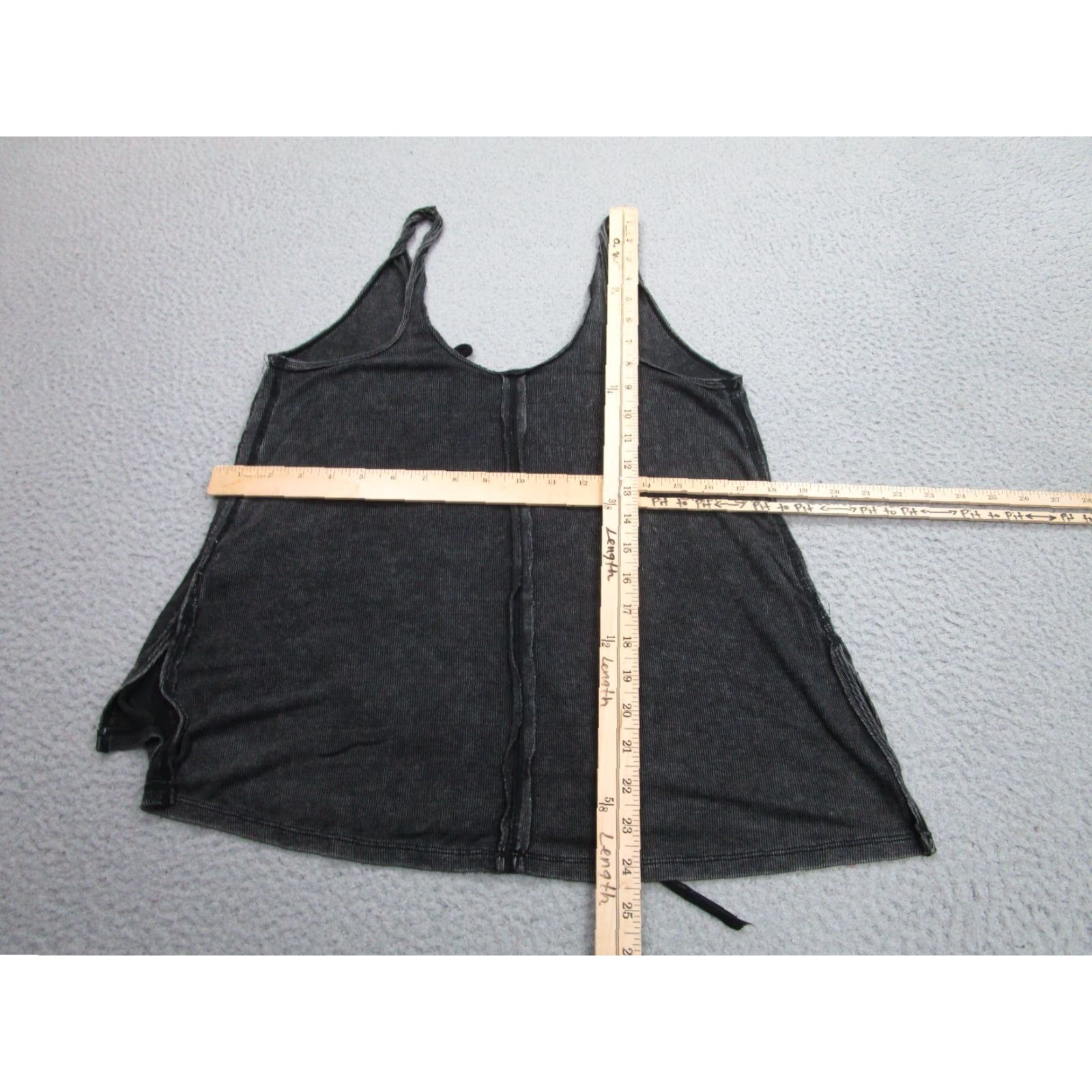 Free People Free People Tank Womens S Black Deep V Top twisted Strap Goth Whimsy Witchy Grunge Size S / US 4 / IT 40 - 7 Thumbnail
