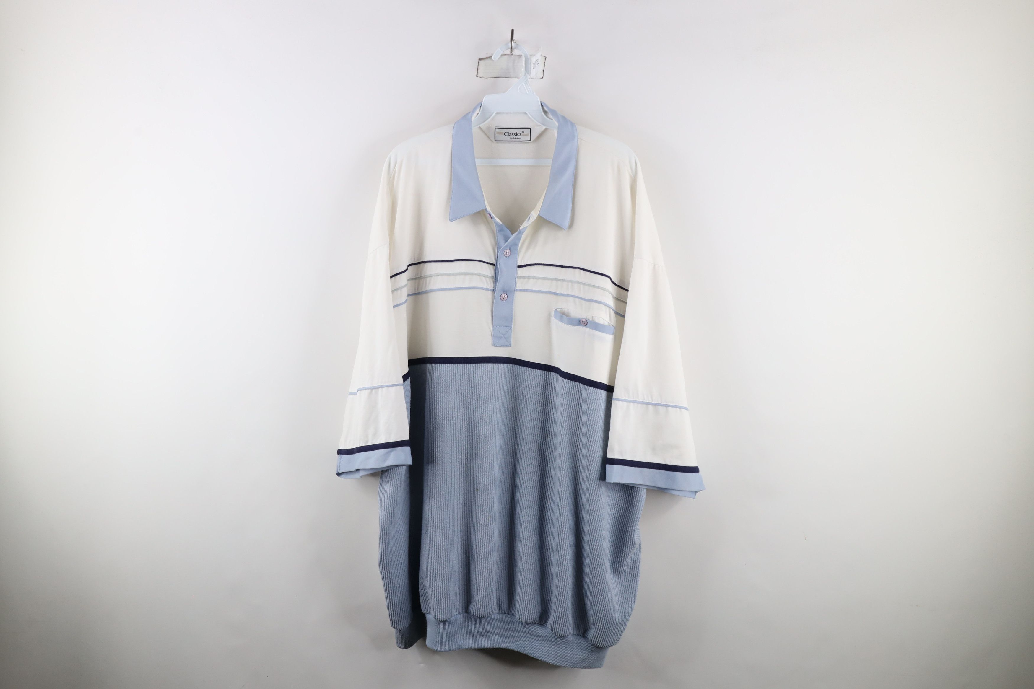Vintage Vintage 90s Streetwear Knit Striped Pullover Polo Shirt Size US XXL / EU 58 / 5 - 1 Thumbnail