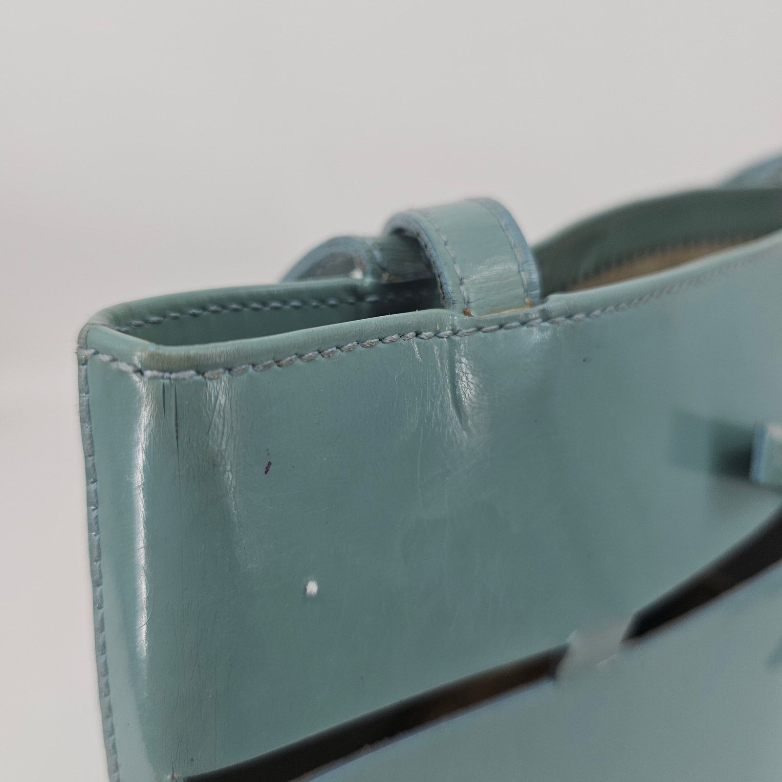 Kate Spade Vtg Kate Spade Robinegg Blue Patent Leather Bucket Tote Bag Size ONE SIZE - 14 Thumbnail