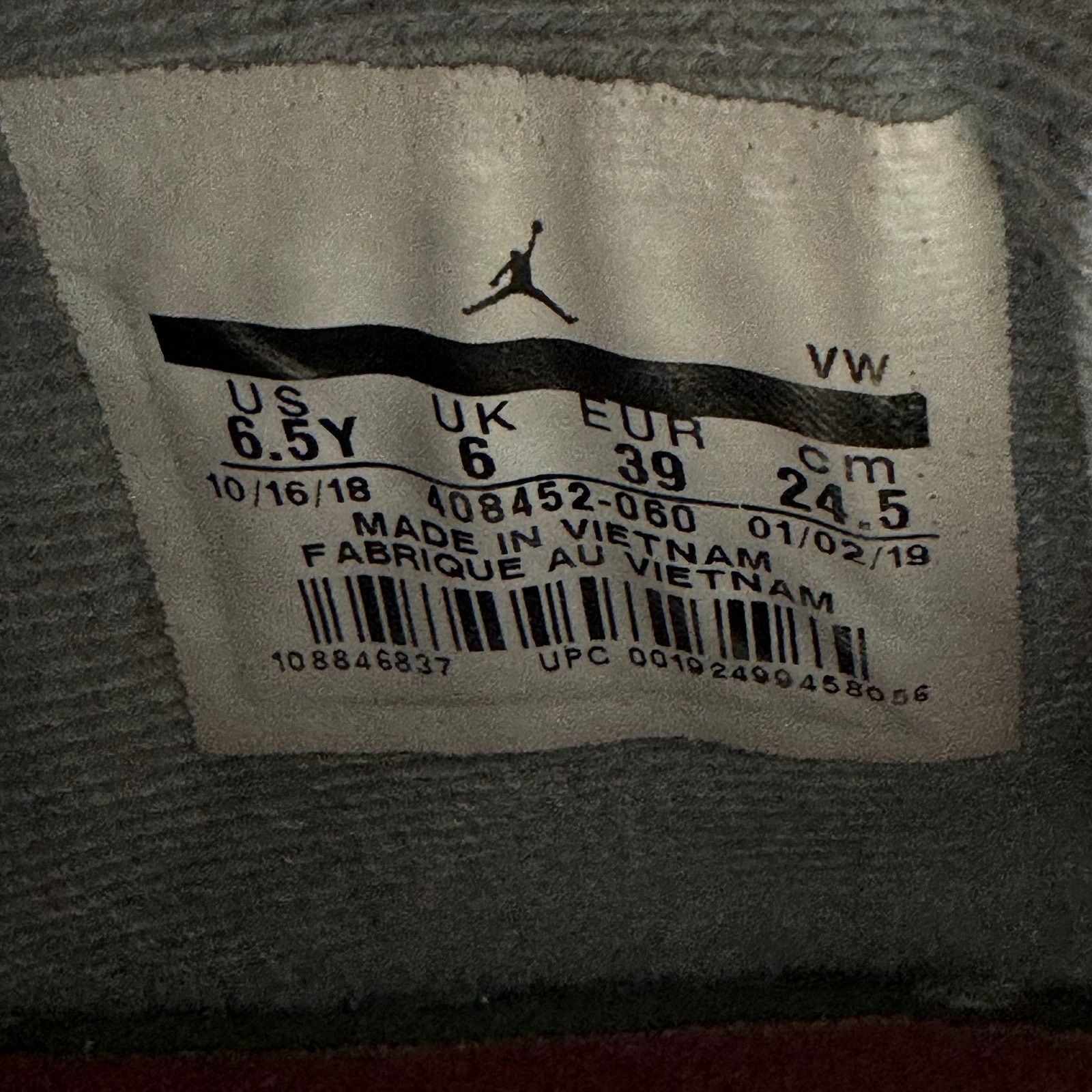 Jordan Brand × Nike Size 6.5 Nike Air Jordan 4 Retro OG GS Bred 2019 Men's Shoes Size US 6.5 / EU 39-40 - 6 Thumbnail