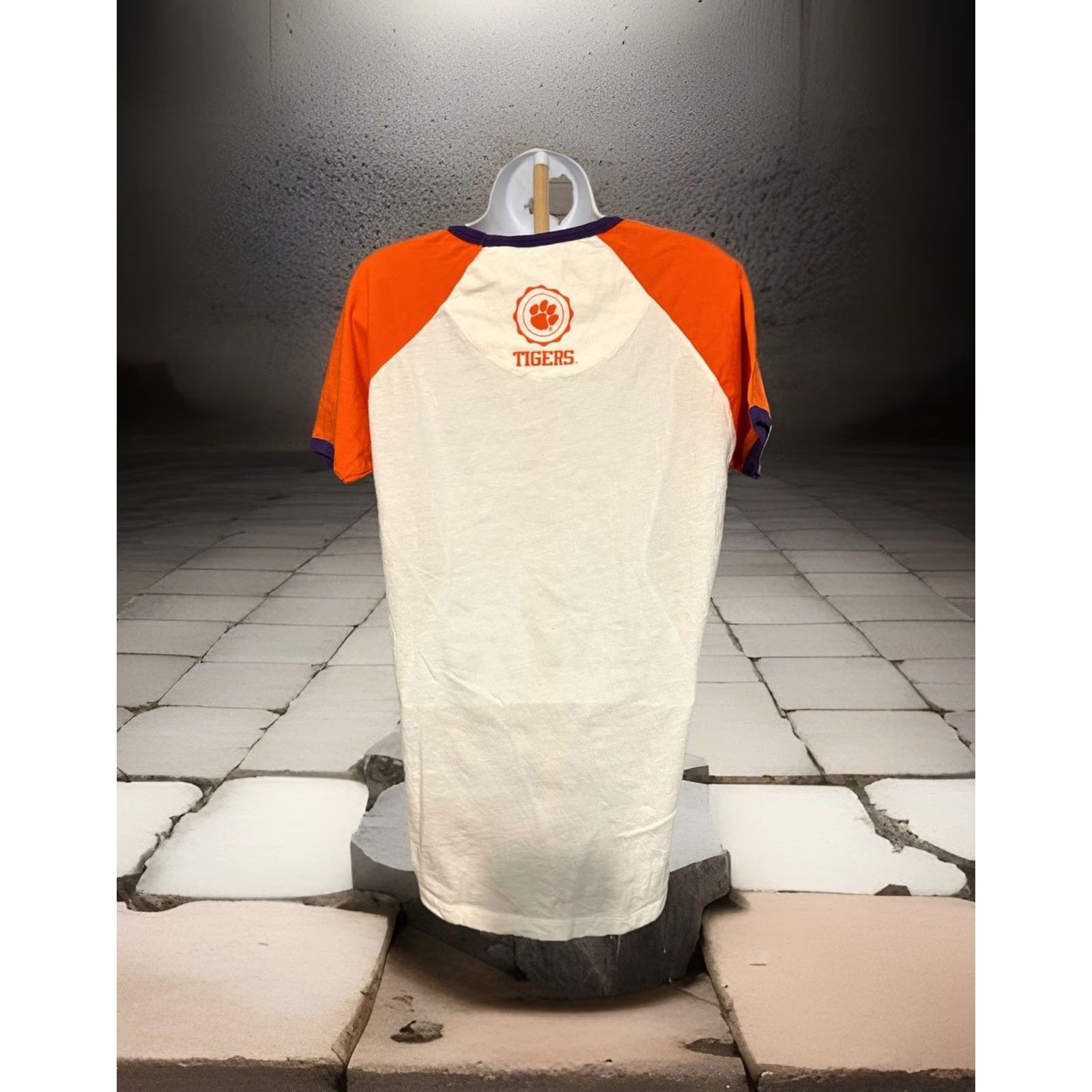 Vintage VINTAGE Clemson University Tigers Ringer Shirt Women Medium White Orange Press Box Size M / US 6-8 / IT 42-44 - 5 Thumbnail