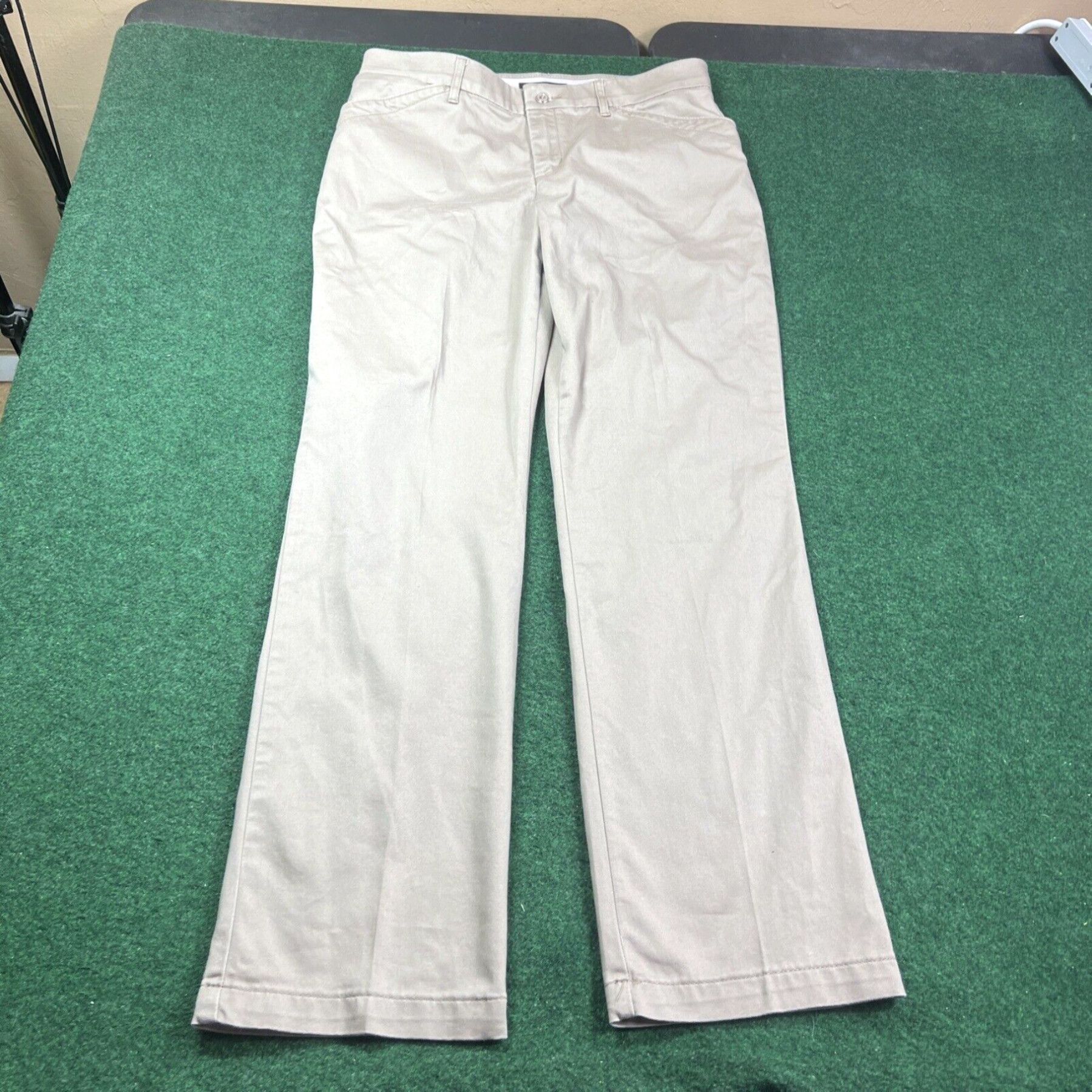 Lee Lee Jeans 10 Medium Beige Regular Fit Straight Leg Mid Rise Flex Motion Womens Size 32" / US 10 / IT 46 - 1 Thumbnail