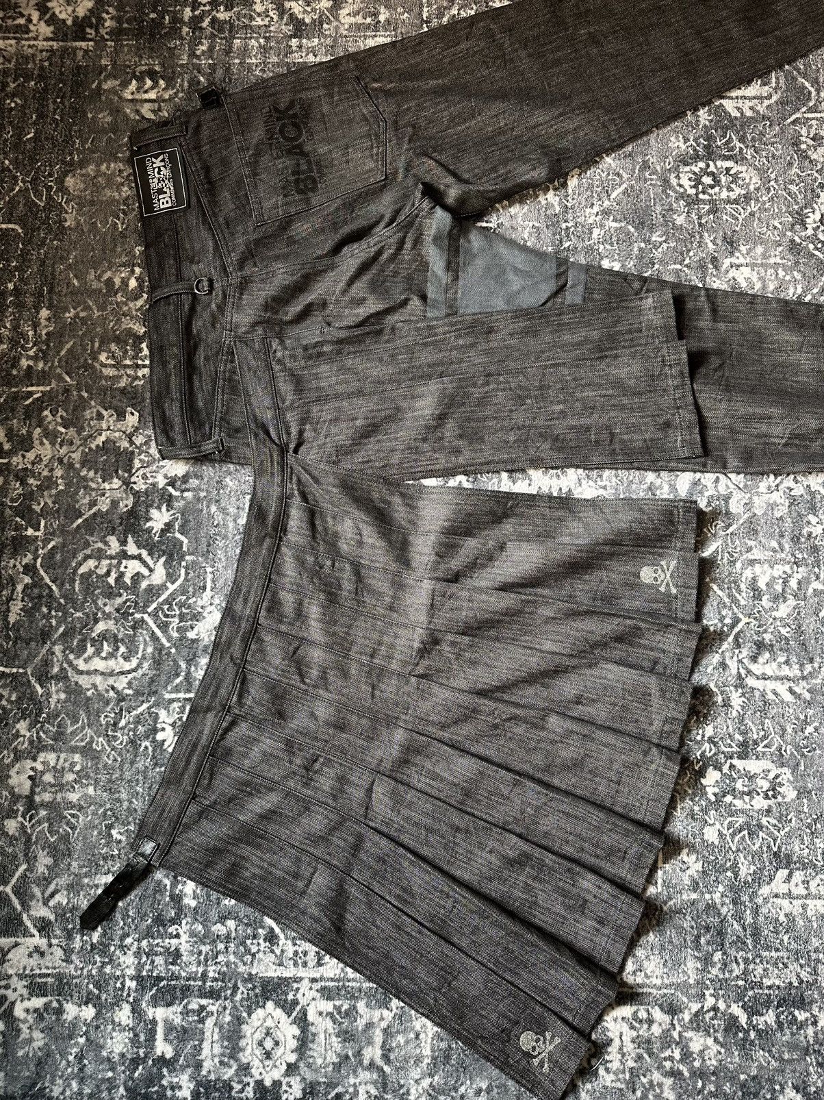 Comme des Garcons MASTERMIND JAPAN X COMME DES GARCONS PLEATED WRAPSKIRT DENIM Size US 34 / EU 50 - 3 Thumbnail