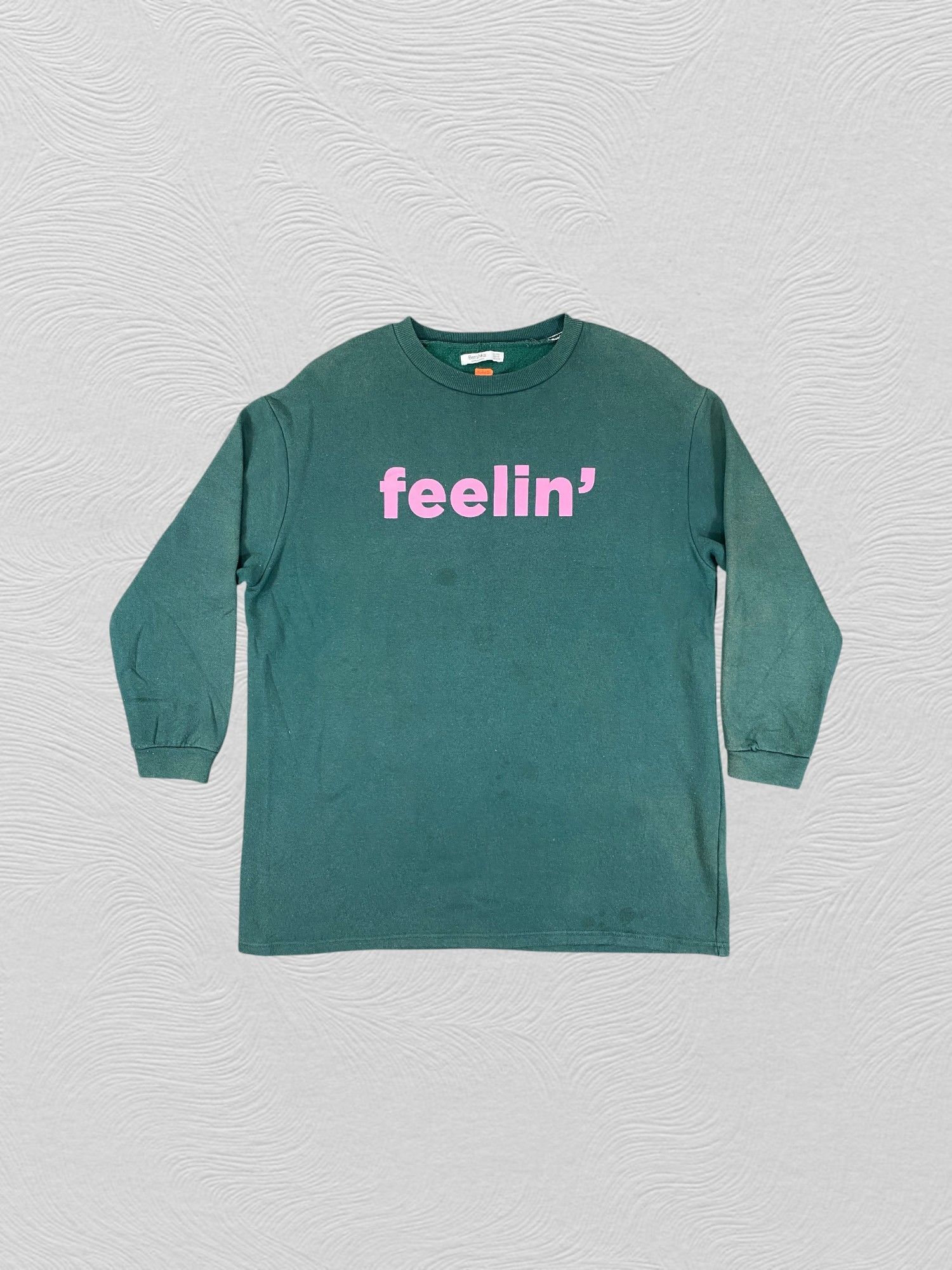 Bershka Feelin' Spell Out sweatshirt Faded - SW096