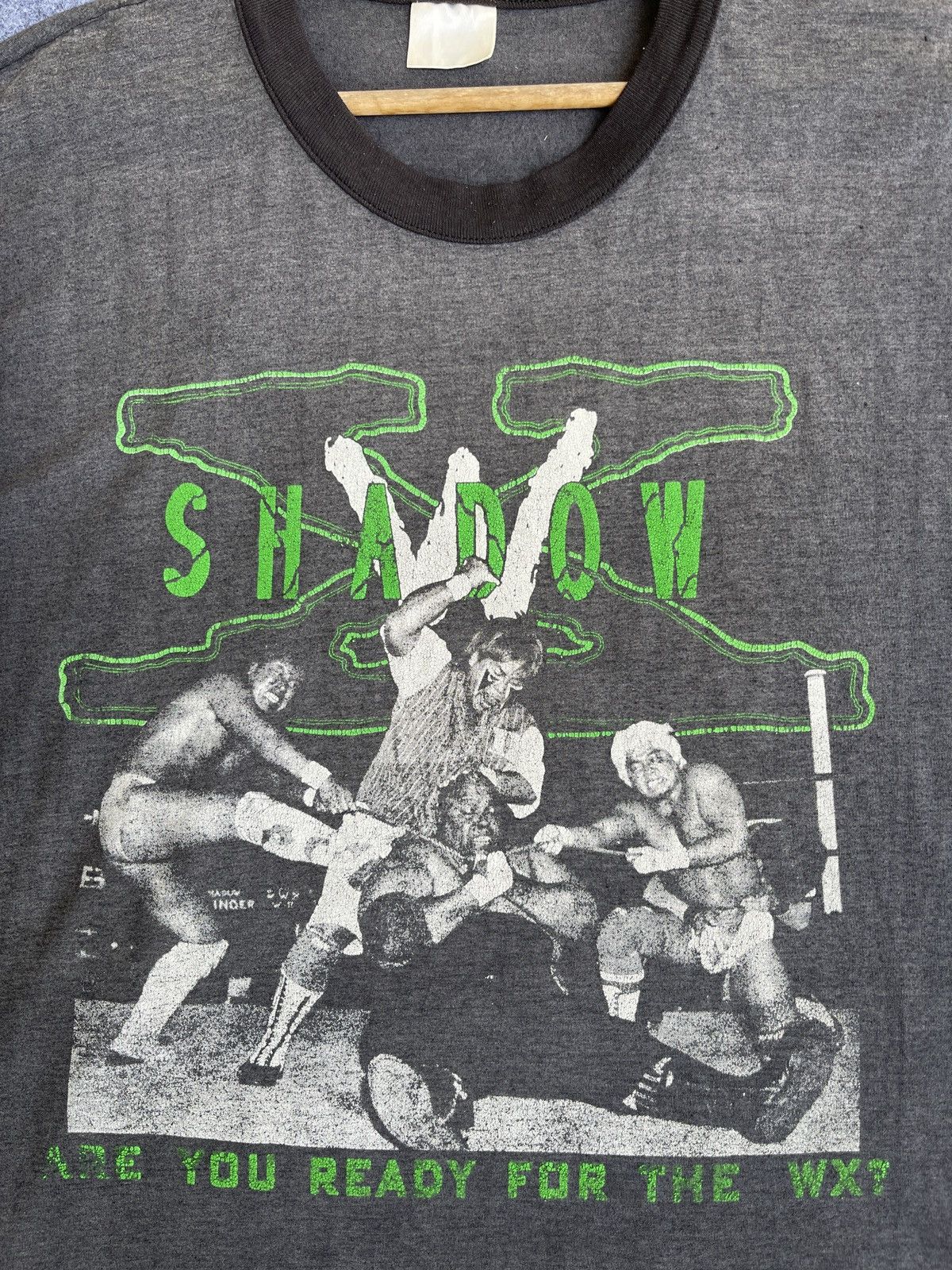 Vintage Rare🔥SUN Faded Vtg90s SHADOW WX Japan Wrestling T Shirt Size US XL / EU 56 / 4 - 10 Thumbnail