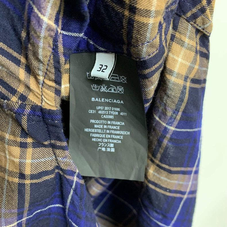 Balenciaga Balenciaga size 32 Checked Shirt with Large Logo on Back Size XS / US 0-2 / IT 36-38 - 7 Thumbnail