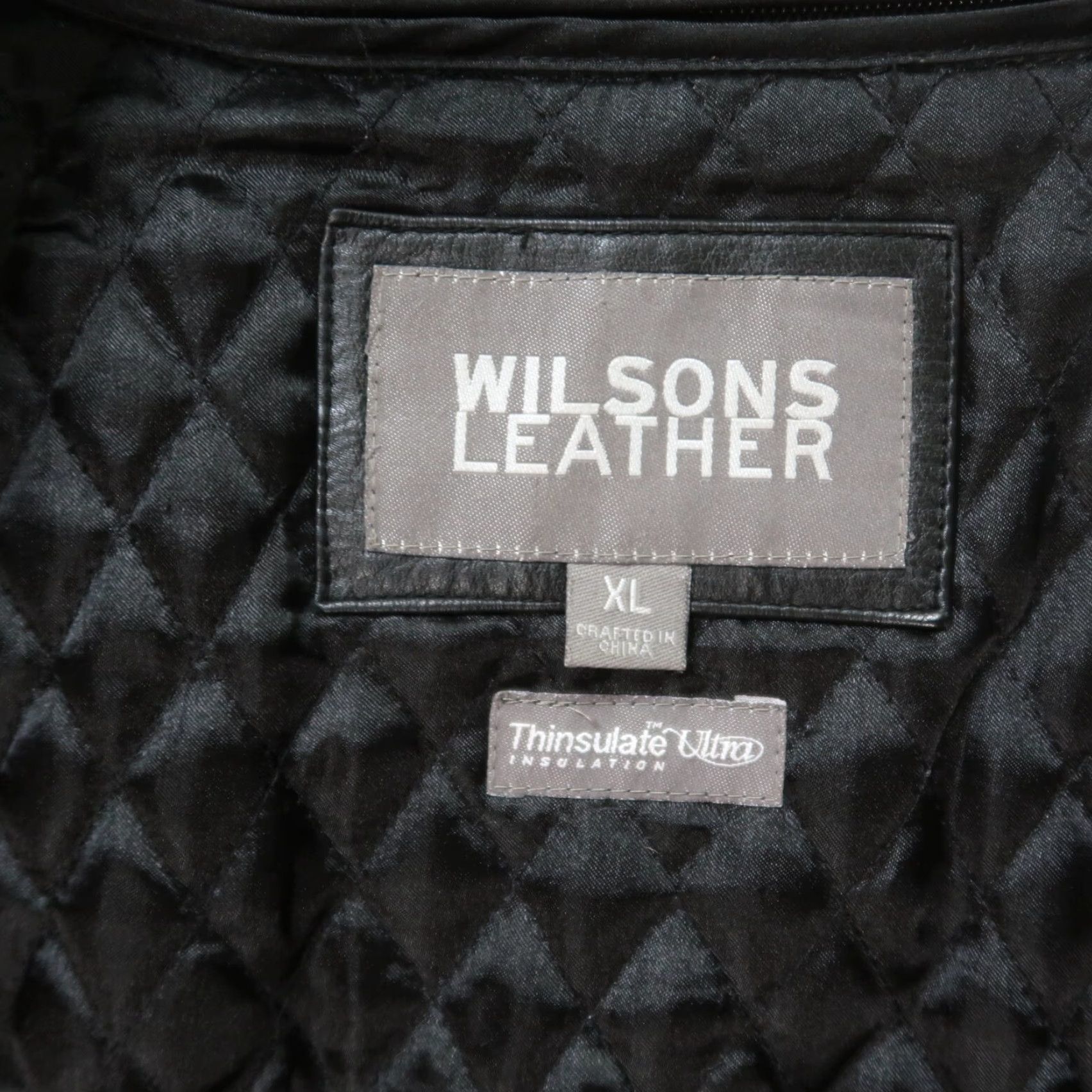 Vintage VINTAGE Wilsons Leather Jacket XL Black Mens Overcoat Full Zip Lined Insulated Nylon Lining Softshell Retro 90s Classic Coat Size US XL / EU 56 / 4 - 3 Thumbnail