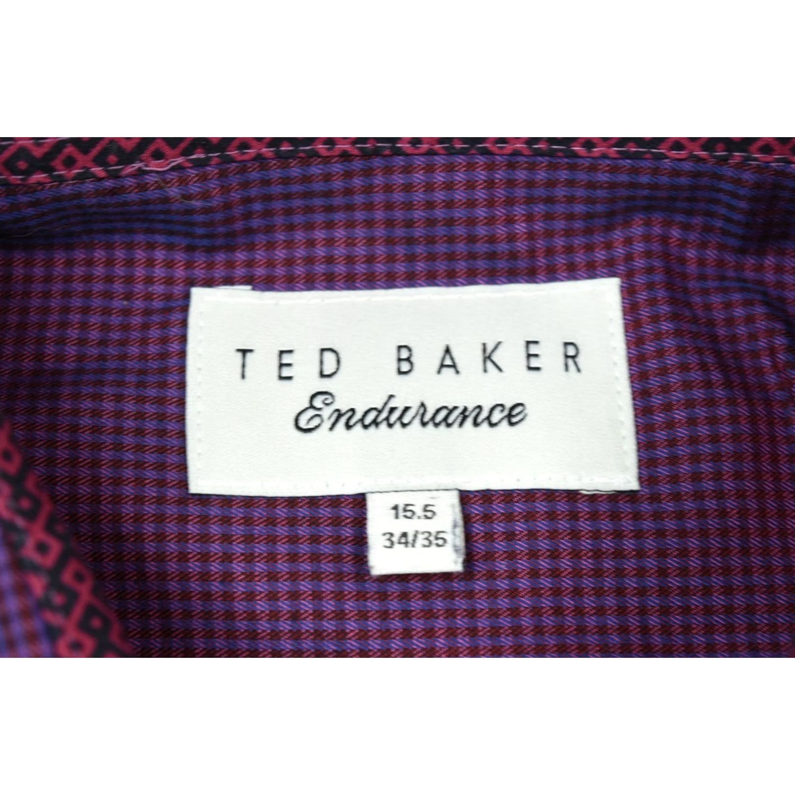 Ted Baker Ted Baker Endurance Shirt Mens 15.5 Purple Check Long Sleeve Button-Up Cotton Shirt Size US L / EU 52-54 / 3 - 6 Thumbnail