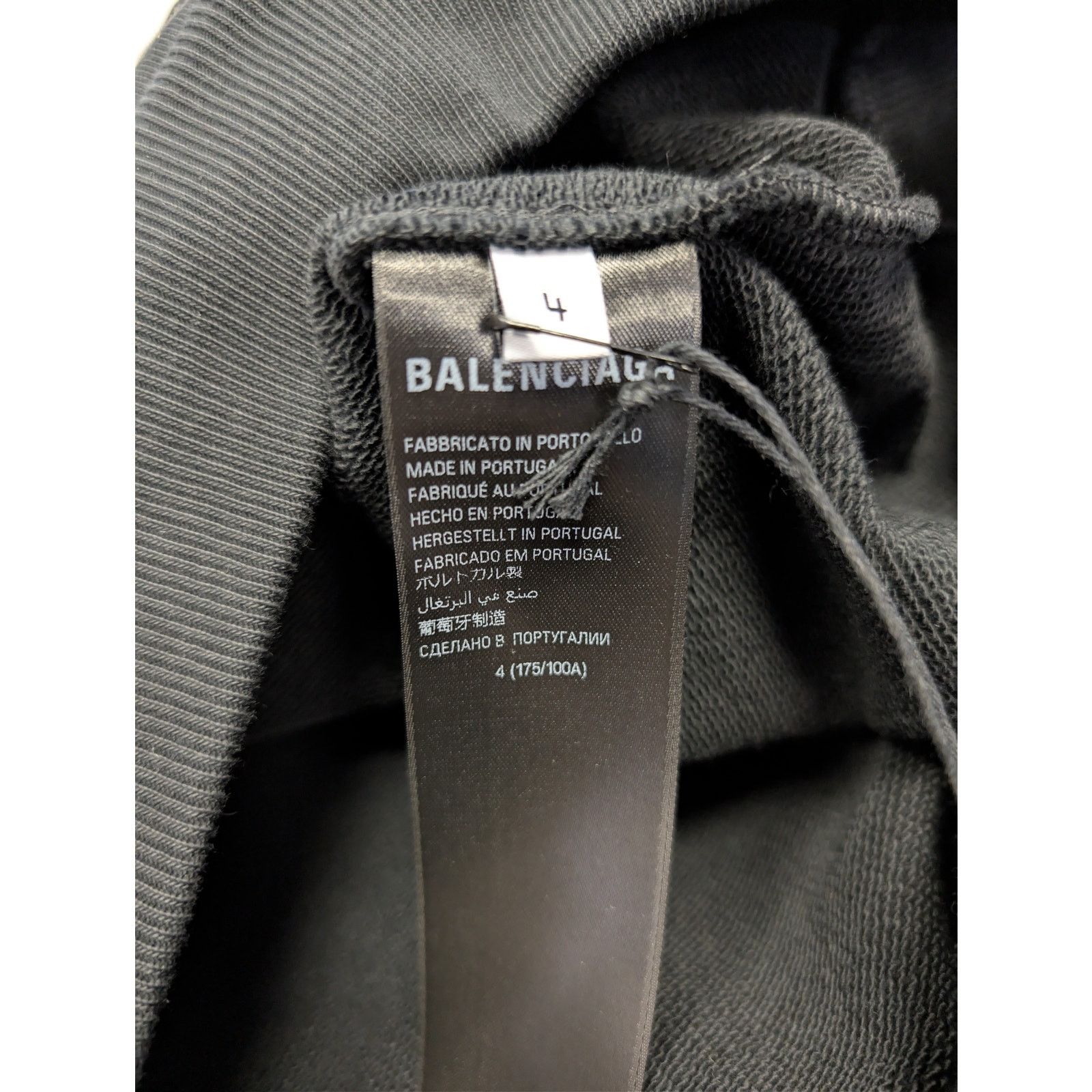 Balenciaga o1rshd1 Gaffer Molleton Archetype Large Fit Hoodie in Black Size US XL / EU 56 / 4 - 16 Thumbnail