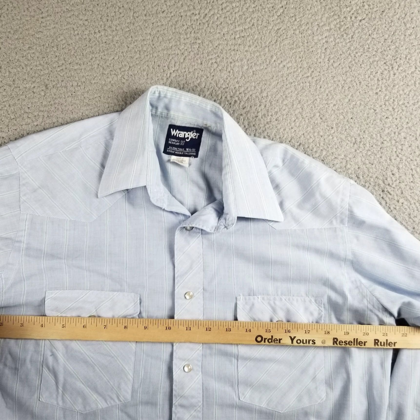 Wrangler Vintage Wrangler Western Shirt Men Large Blue Striped Cowboy Cowgirl 90s Authentic Size US L / EU 52-54 / 3 - 5 Thumbnail