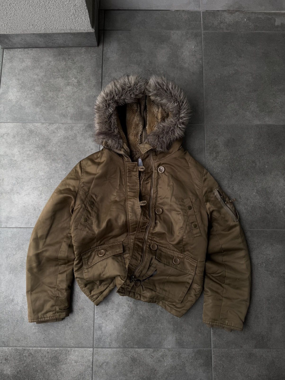 Hysteric Glamour Vintage If Six Was Nine Style Puffer Bomber Jacket Fur Hood Size M / US 6-8 / IT 42-44 - 1 Thumbnail