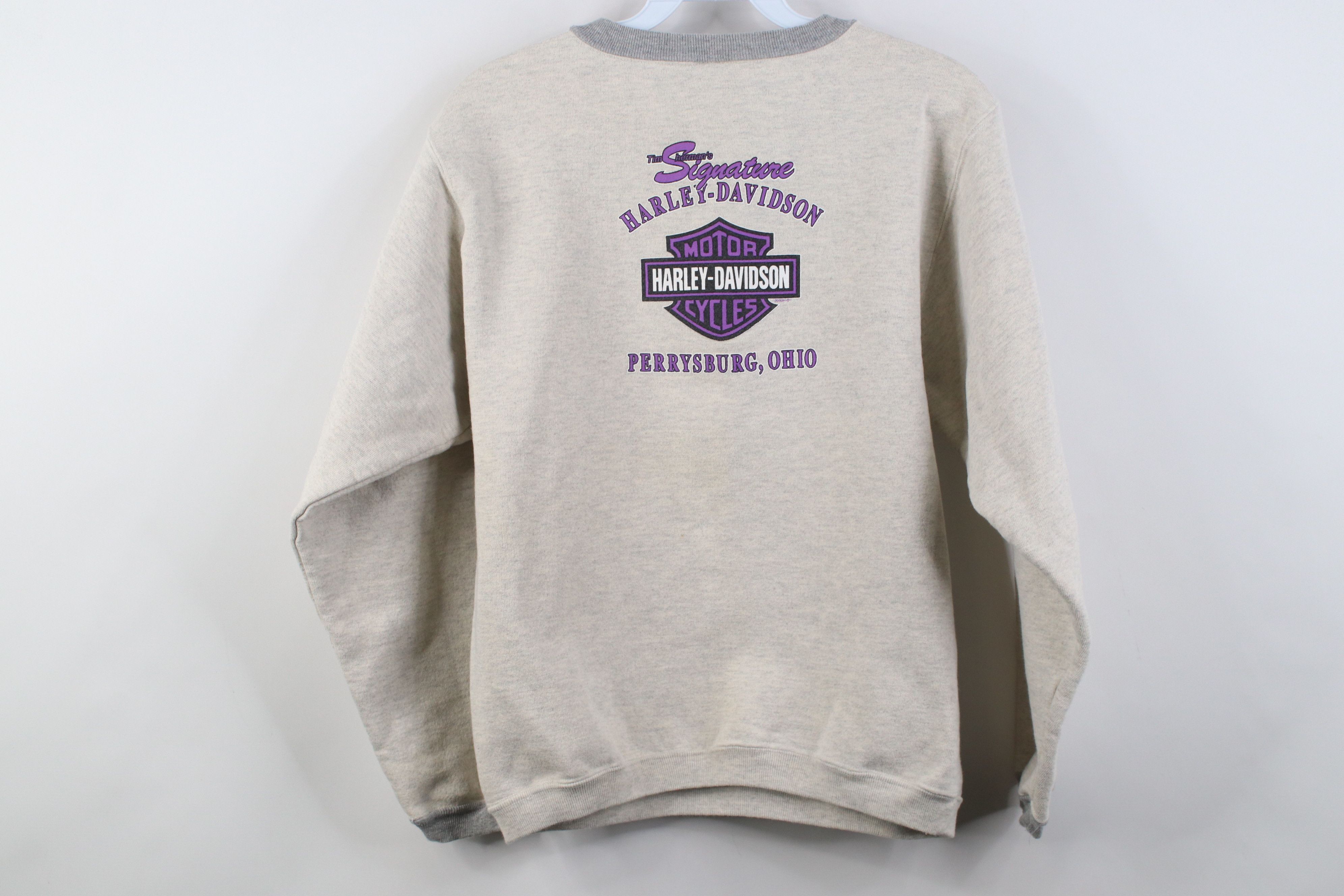 Harley Davidson Vintage Y2K 2000 Harley Davidson Ringer Sweatshirt Gray USA Size M / US 6-8 / IT 42-44 - 10 Thumbnail