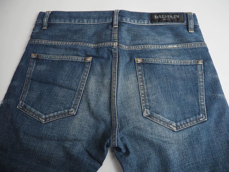 Balmain BalmainBlue knee knife-cut jeans 2503-Nextarrow Size US 31 - 6 Thumbnail