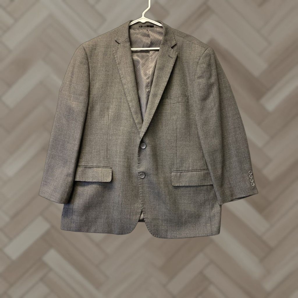 Santoni VINTAGE Mantoni Mens Blazer Jacket 48R Wool Textured Double-Vented Notch Lapel Formal Casual Size 48R - 1 Thumbnail