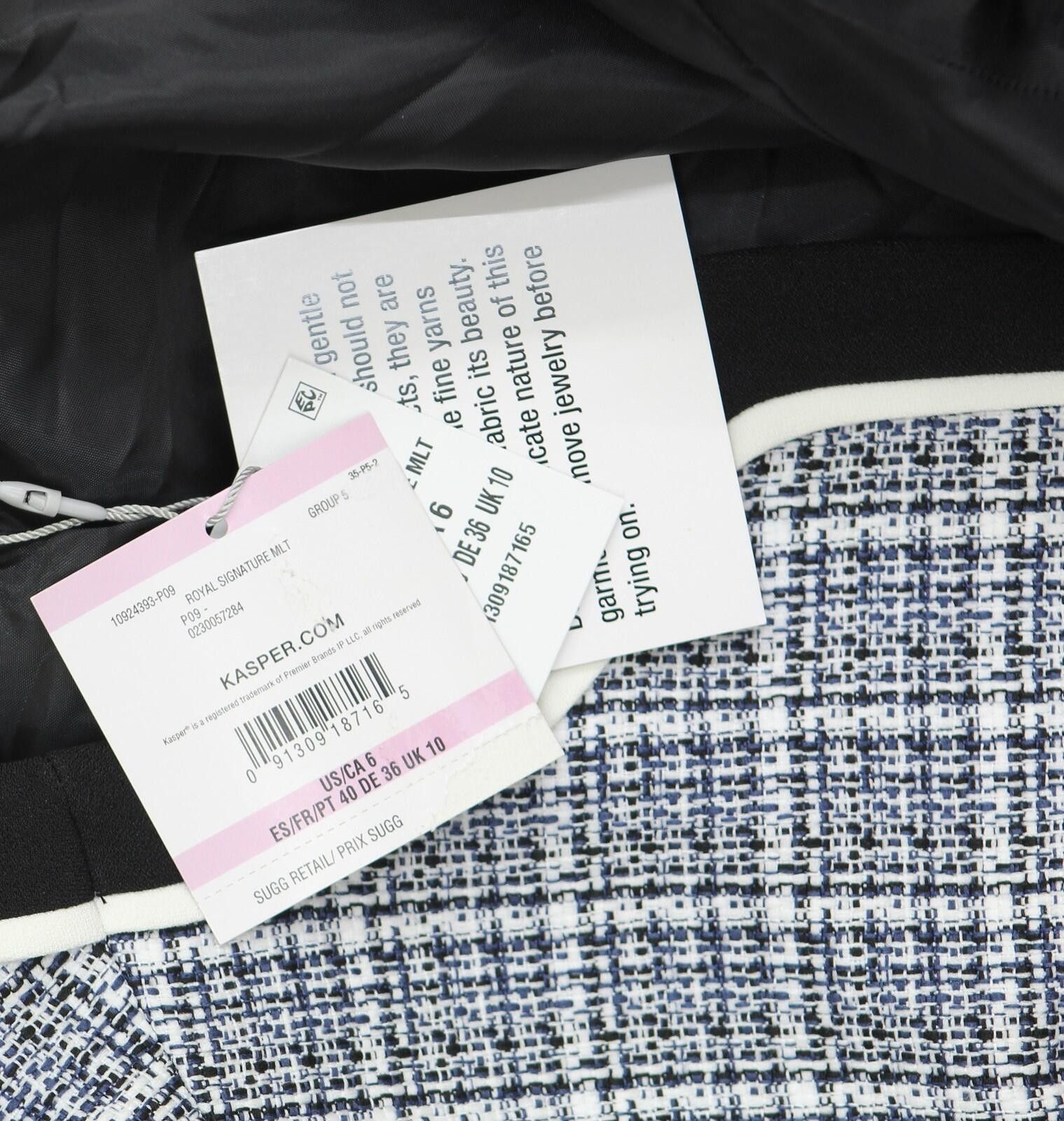 Other Nwt Kasper Womens Tweed Jacket Blazer 10924393 Blue Multi 6 Size M / US 6-8 / IT 42-44 - 3 Thumbnail