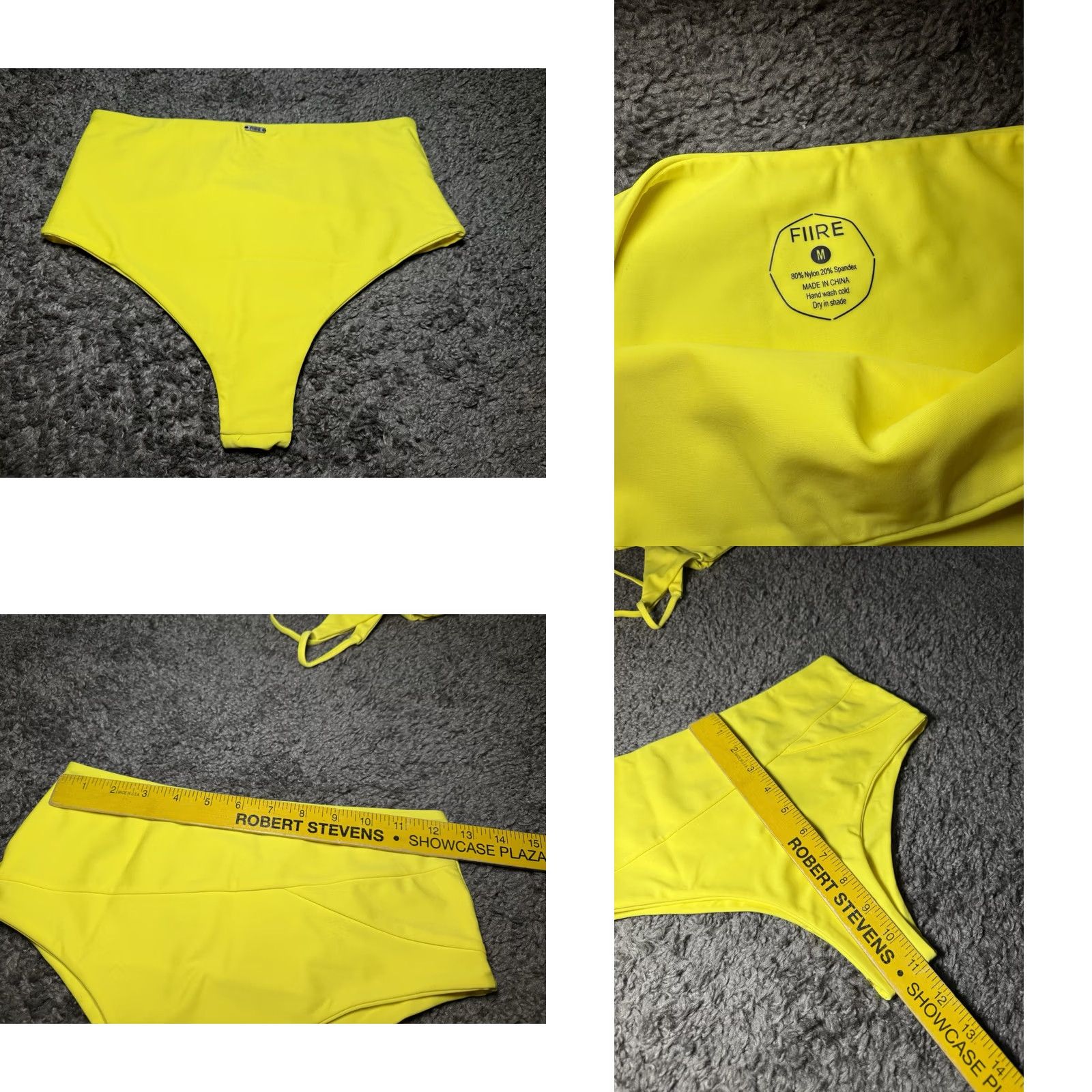 Vintage Fiire Bikini Woman’s Lemon Yellow High-Waisted Racerback Firelight Brand New M Yellow Womens Swim N/A Size ONE SIZE - 8 Thumbnail