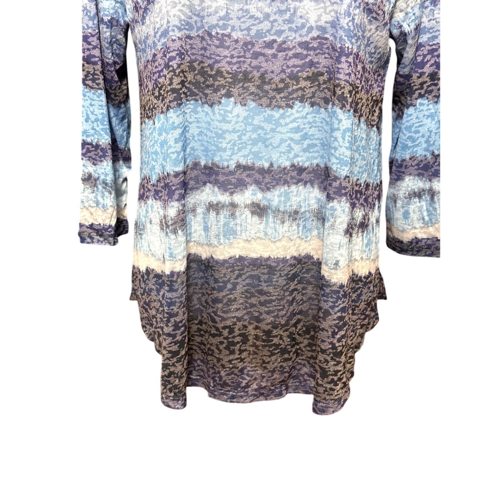 Other Ruby Rd. Blouse Embellished Watercolor Striped Blue W M NWT Size M / US 6-8 / IT 42-44 - 4 Thumbnail
